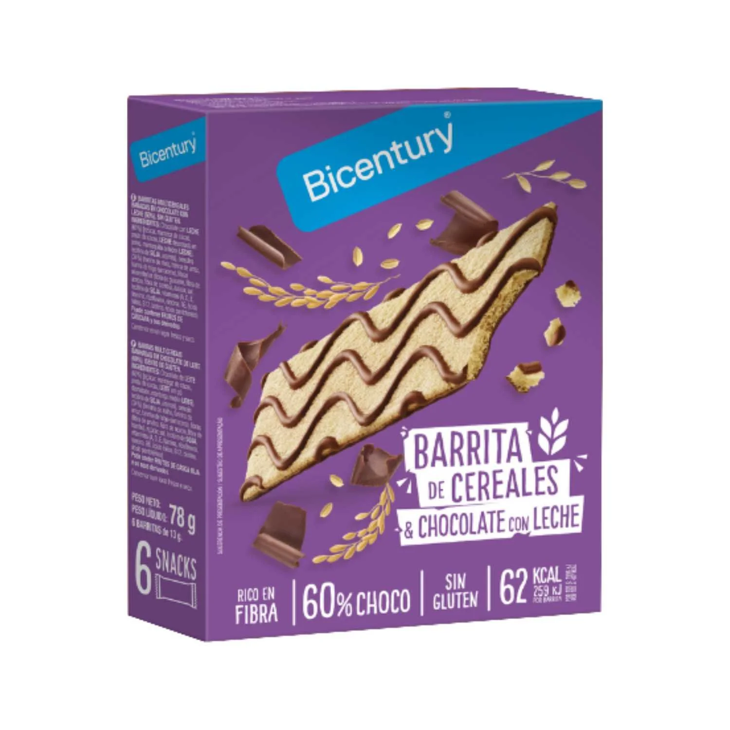 Barra Multicereal sin gluten Bicentury