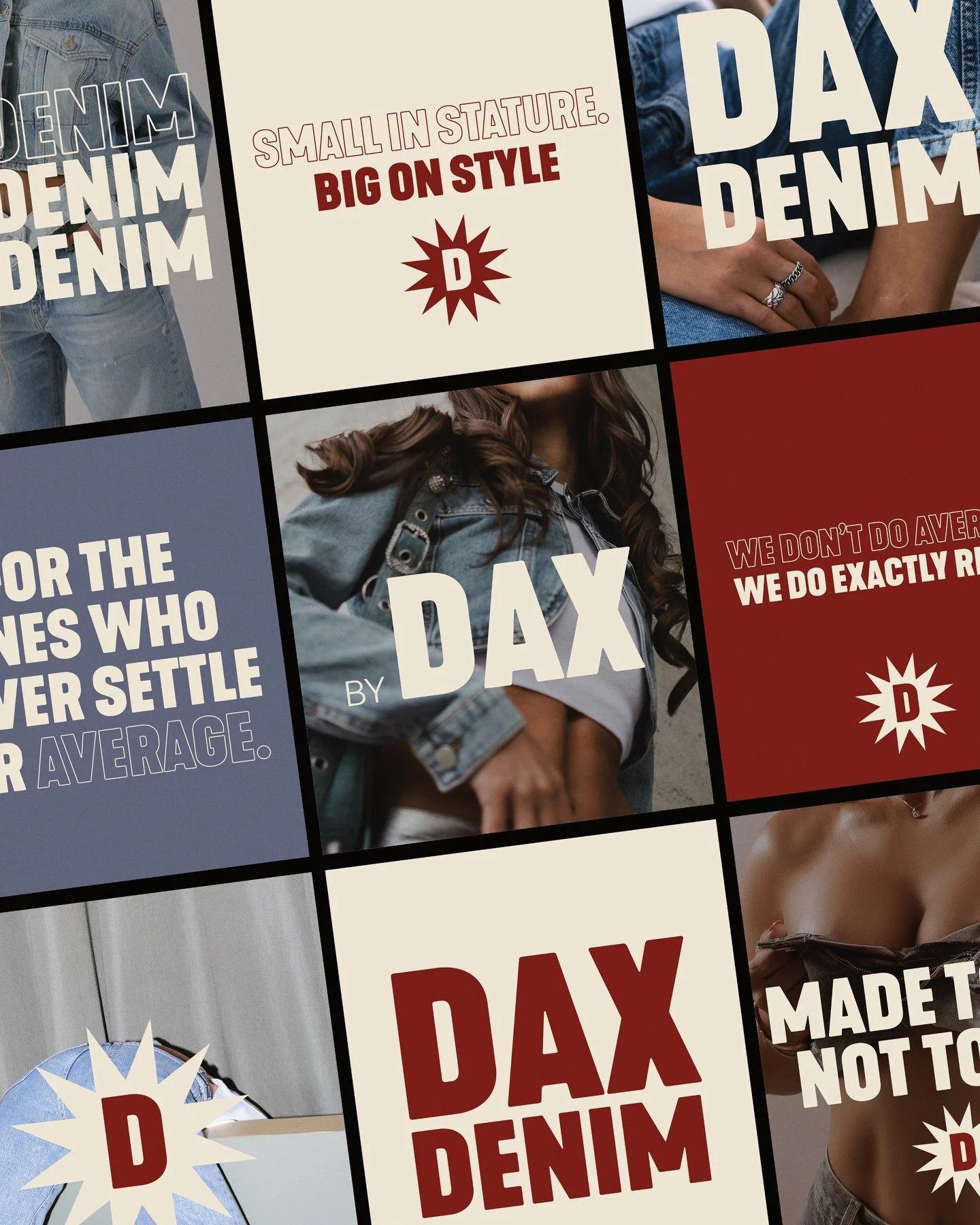 The power of a strong visual identity in action @bydaxdenim 
⁠
We designed a bold and cohesive look that translates seamlessly across every touchpoint, especially where first impressions count most like the Instagram grid.⁠
⁠
From custom typography t