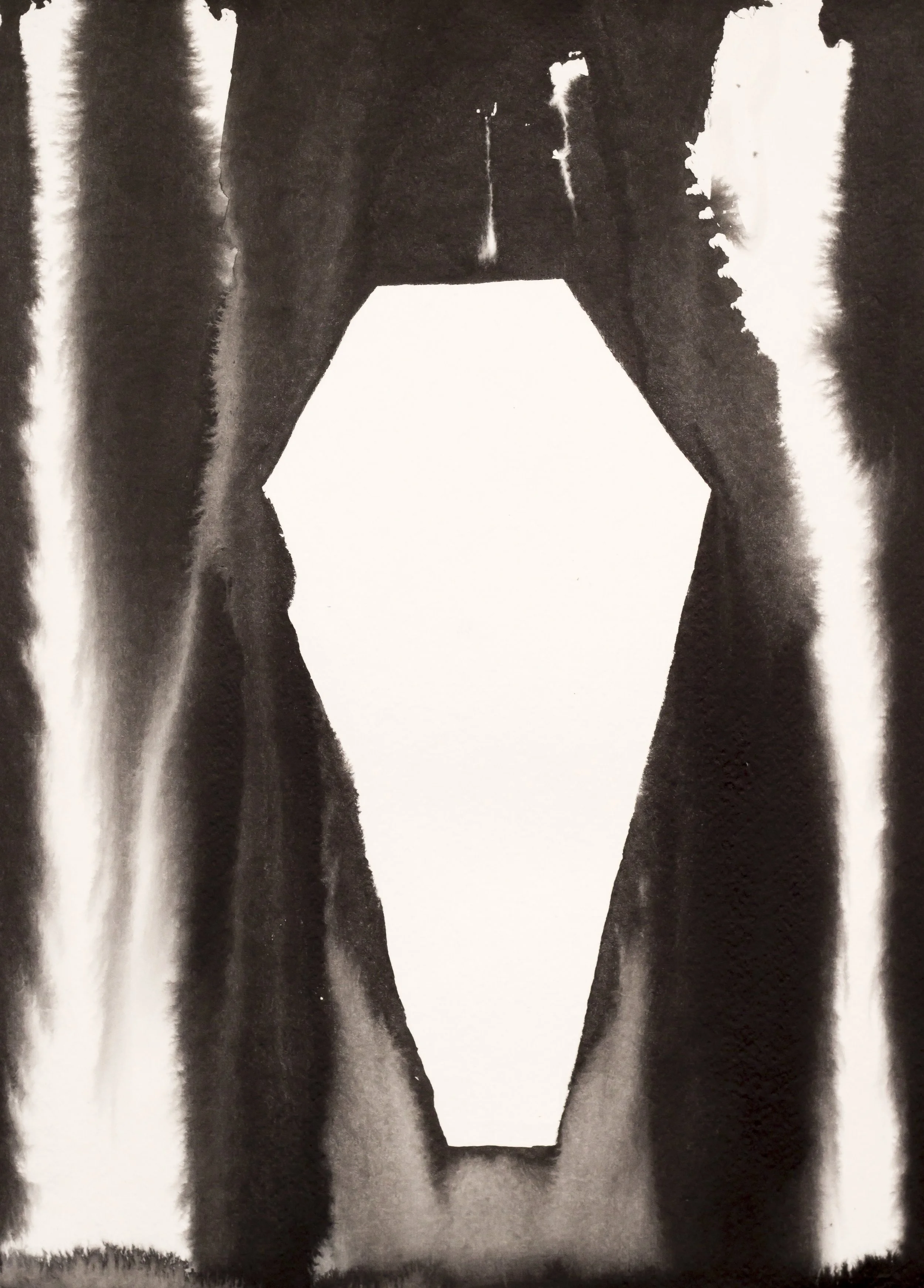 Coffin studyIII
Winter 2016
ink on canvas
15 x 11