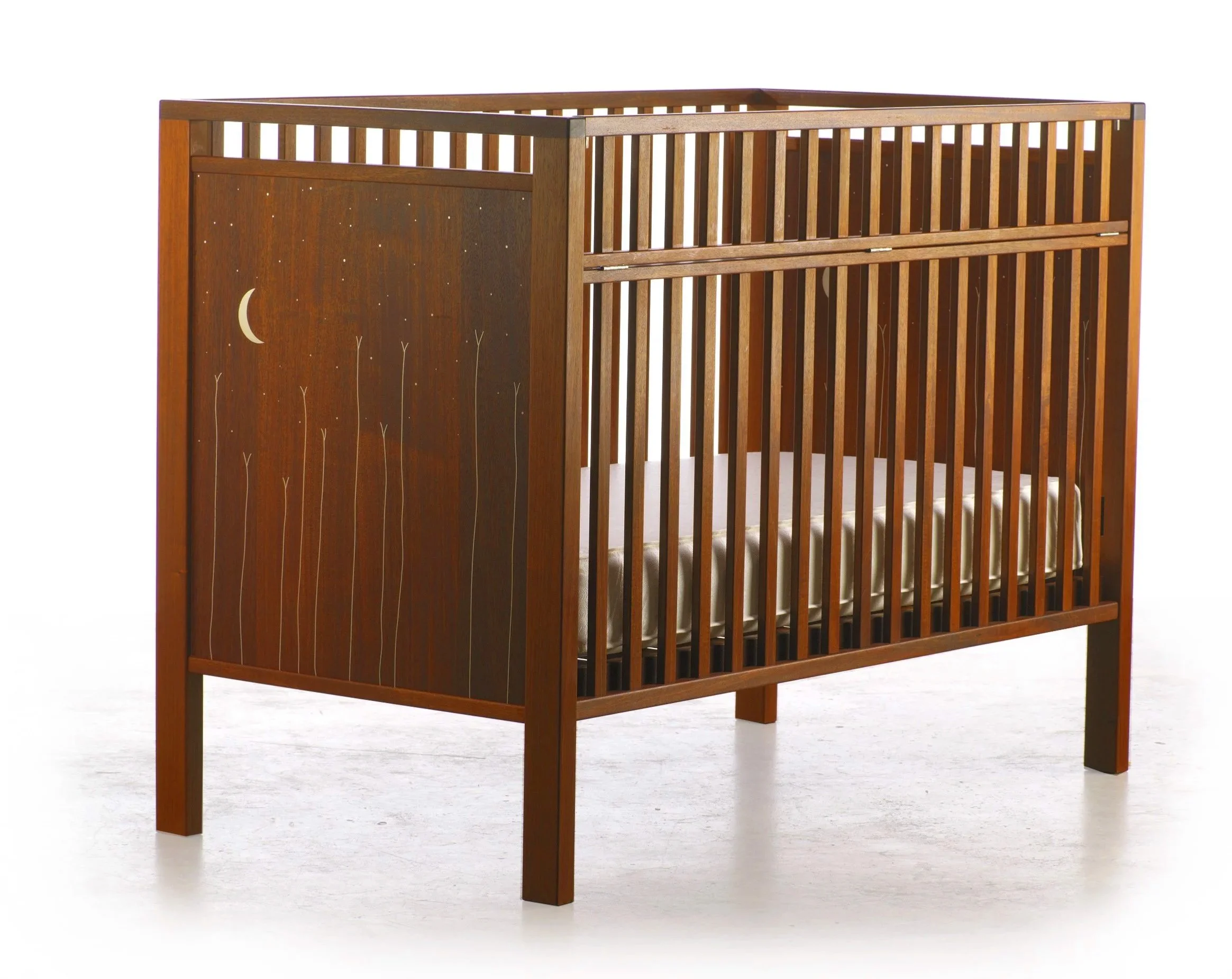 Silver moon crib