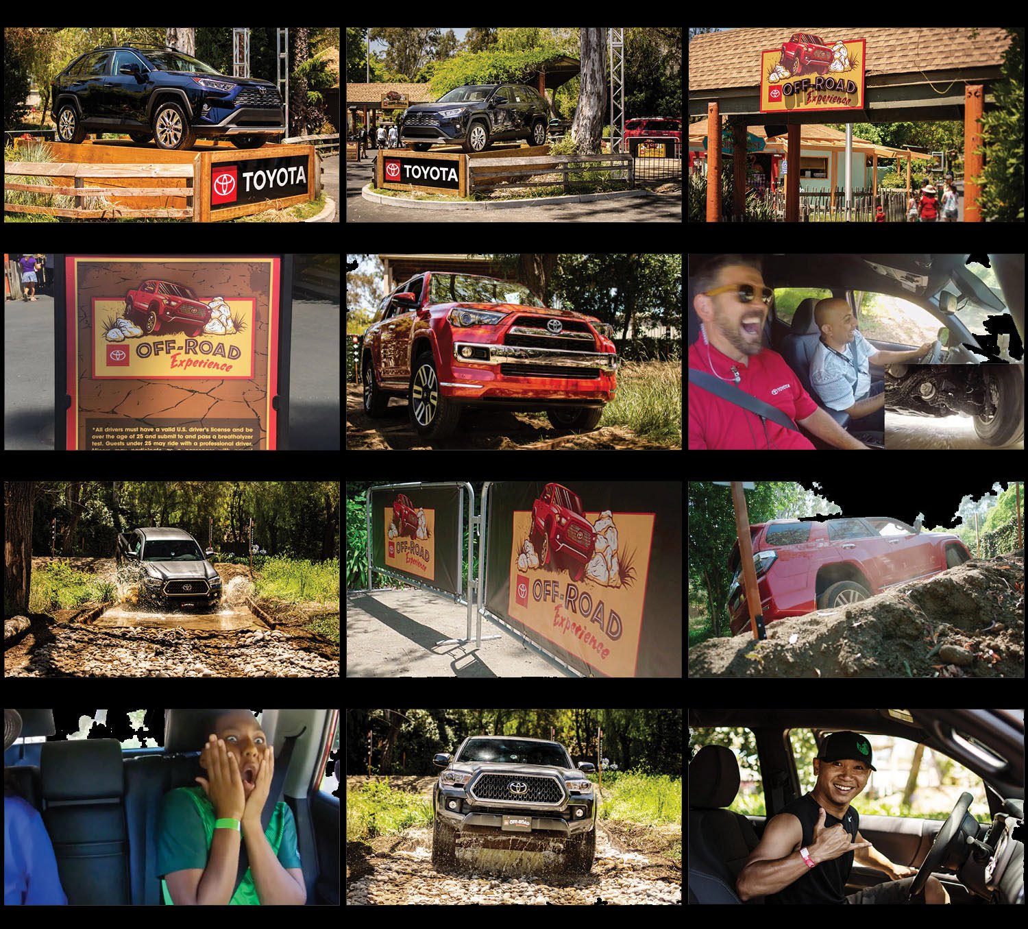 We designed a 4x4 Toyota Off-Road Experience at 6 Flags Discovery Kingdom. People could actually drive trucks around a dirt course.