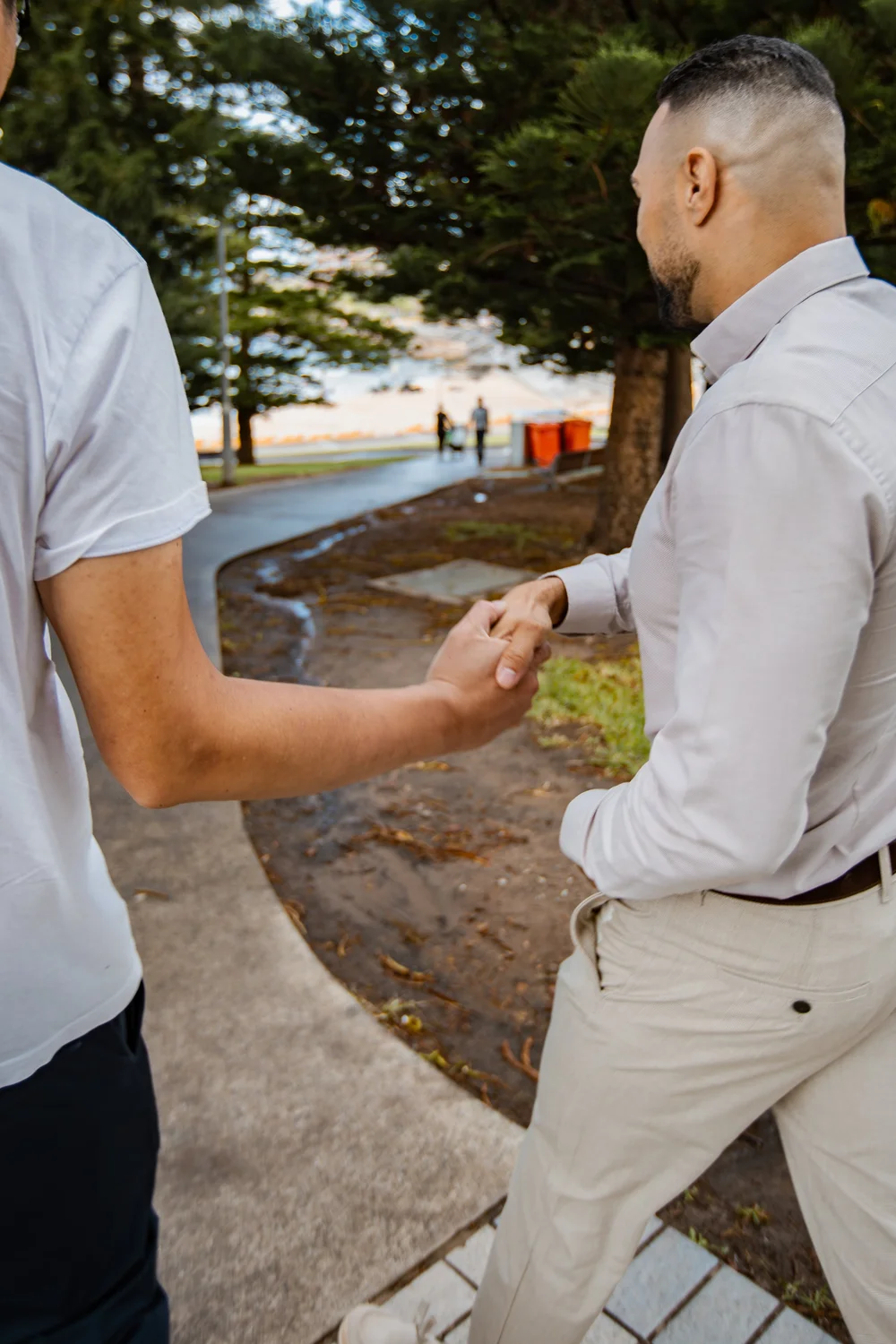 A My Support Co. coordinator walking alongside a participant