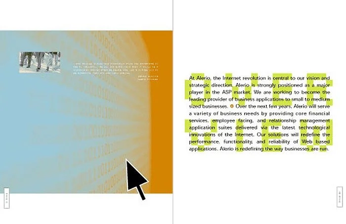Pages from the Alerio corporate brochure