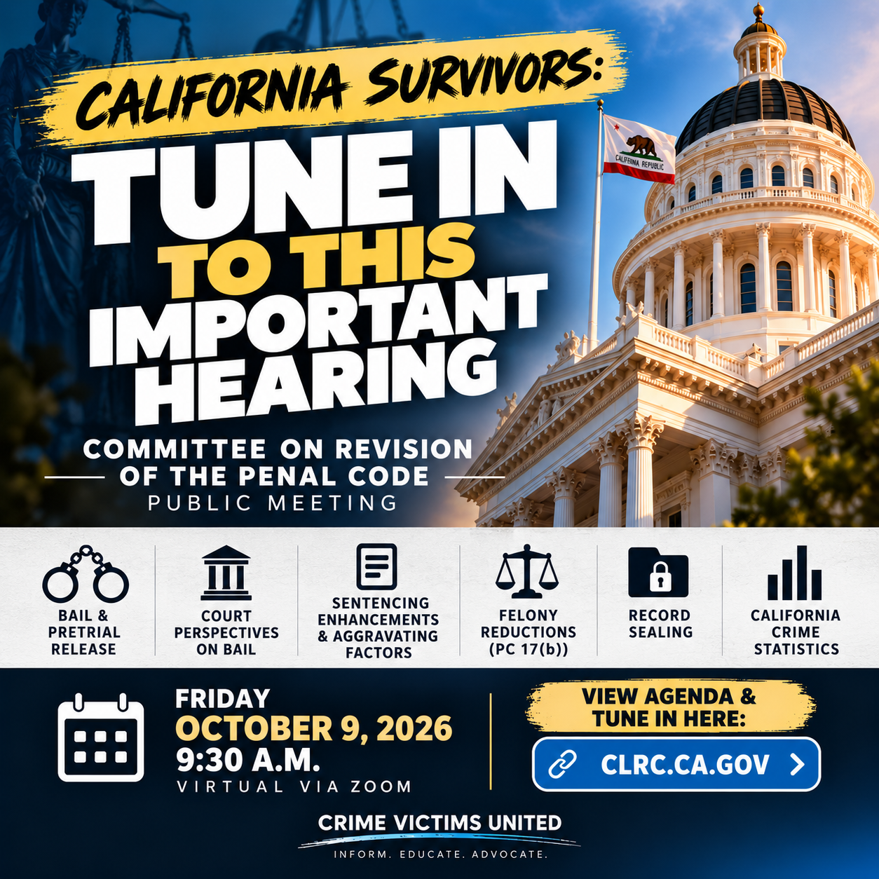 California Survivors: Tune In to the Committee on Revision of the Penal Code