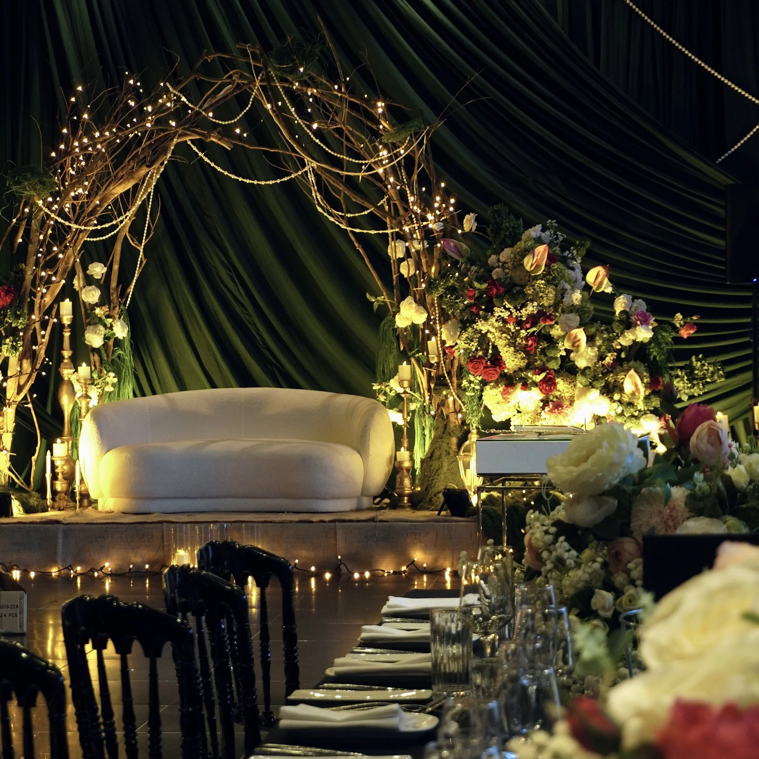 From the forest frame, bespoke florals to the aroma inside the hall each and every element of this setup was handcrafted, to create a unique composition that excites all six senses. 

Styling &amp; florals @tmevents_
Venue @doltonehouse
Bride @jovelc