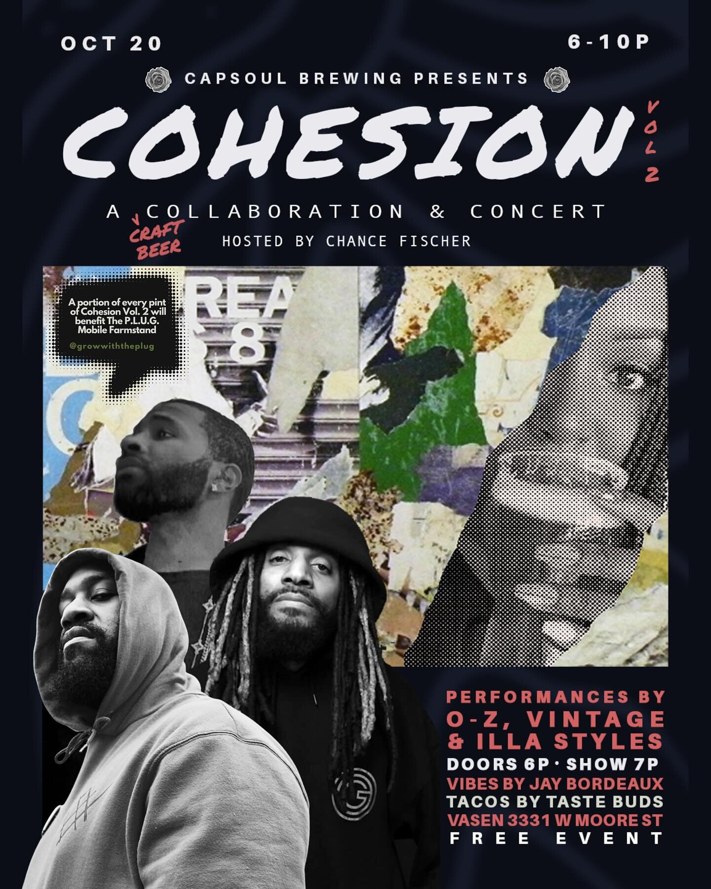 We are thrilled to announce that we&rsquo;ve rescheduled our Cohesion Vol. 2 collaboration and concert for October 20th!

To everyone: thank you for your patience and understanding while we reorganized this event. 

Now, let&rsquo;s tap into these de