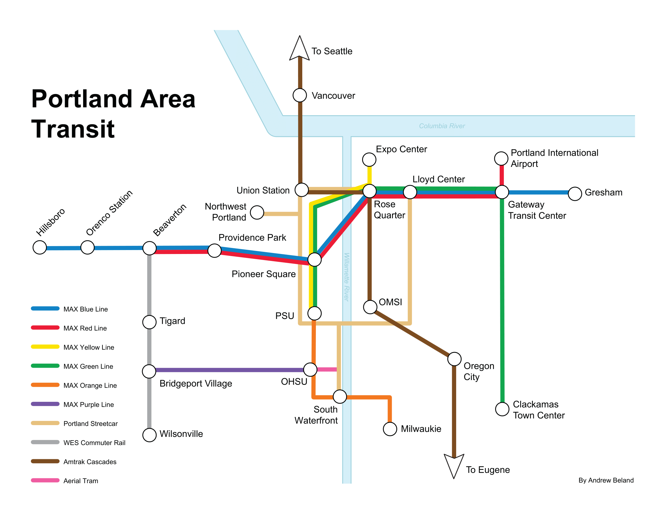 TriMet Tube Map — Andrew Beland
