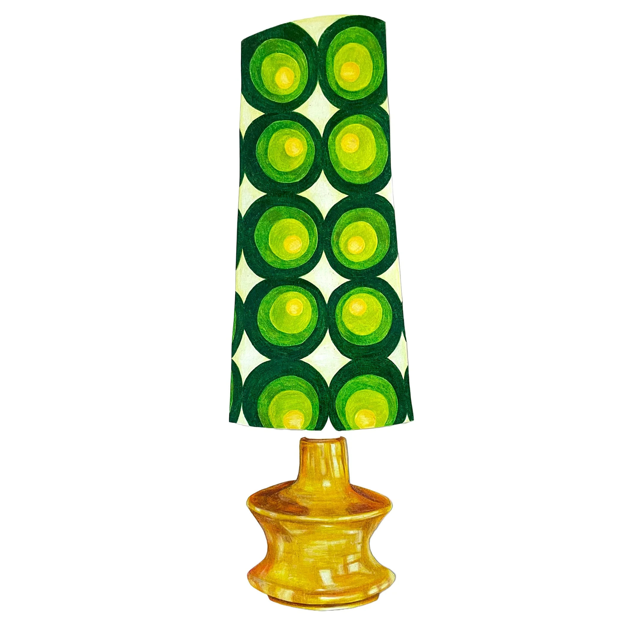 Lamp Cutout No. 1, colored pencil on paper, 7" x 21", 2022