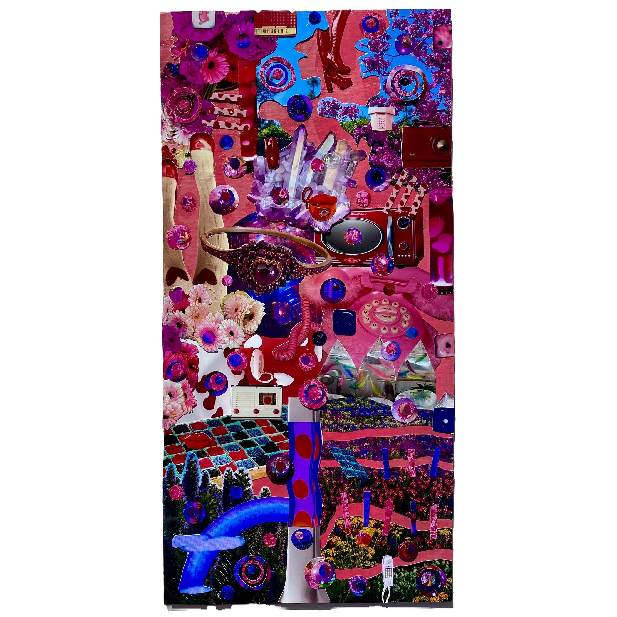 Collage of Experience No. 1, glossy finished photos and acrylic on cardboard, 8" x 17", 2021