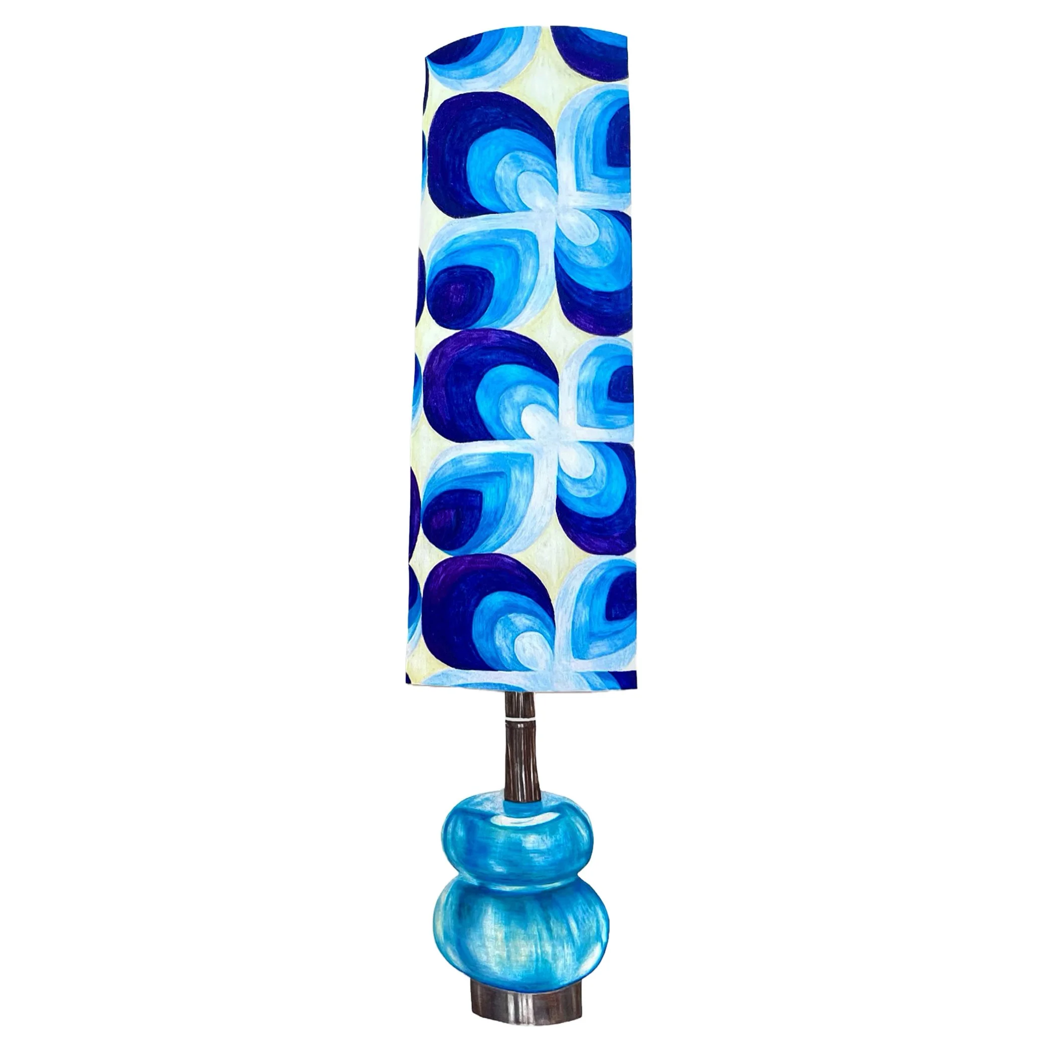 Lamp Cutout No. 2, colored pencil on paper, 6" x 23", 2022