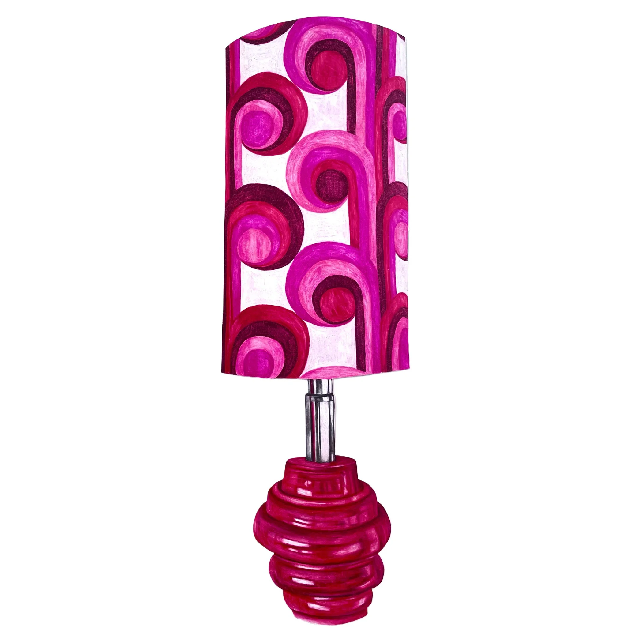 Lamp Cutout No. 3, colored pencil on paper, 7" x 20", 2022