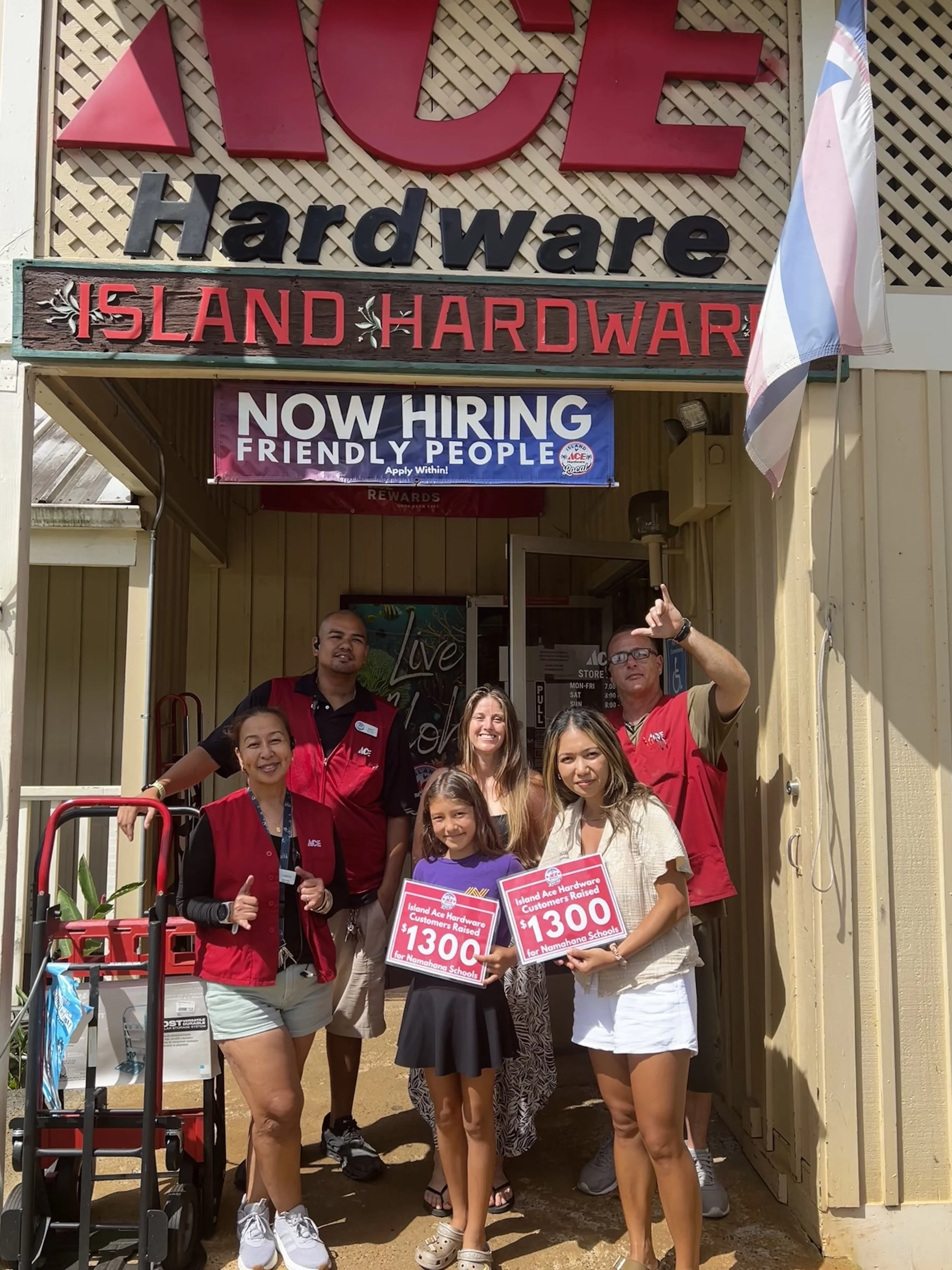 Island Ace Hardware Princeville Rounds Up For Namahana School