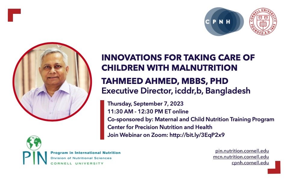 PIN Seminar: Tahmeed Ahmed, MBBS, PhD