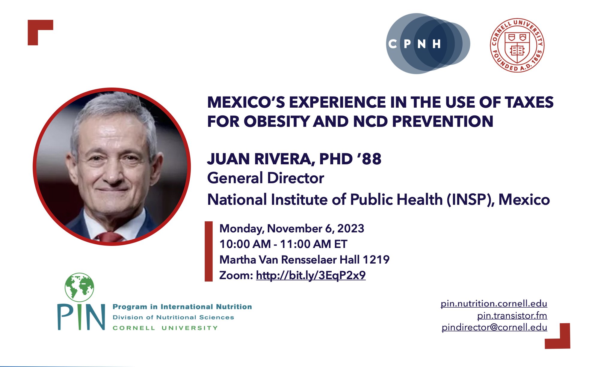 PIN Seminar: Dr. Juan Rivera, PhD
