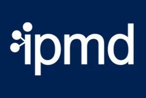 Logo of IPMD with white text on a dark blue background.