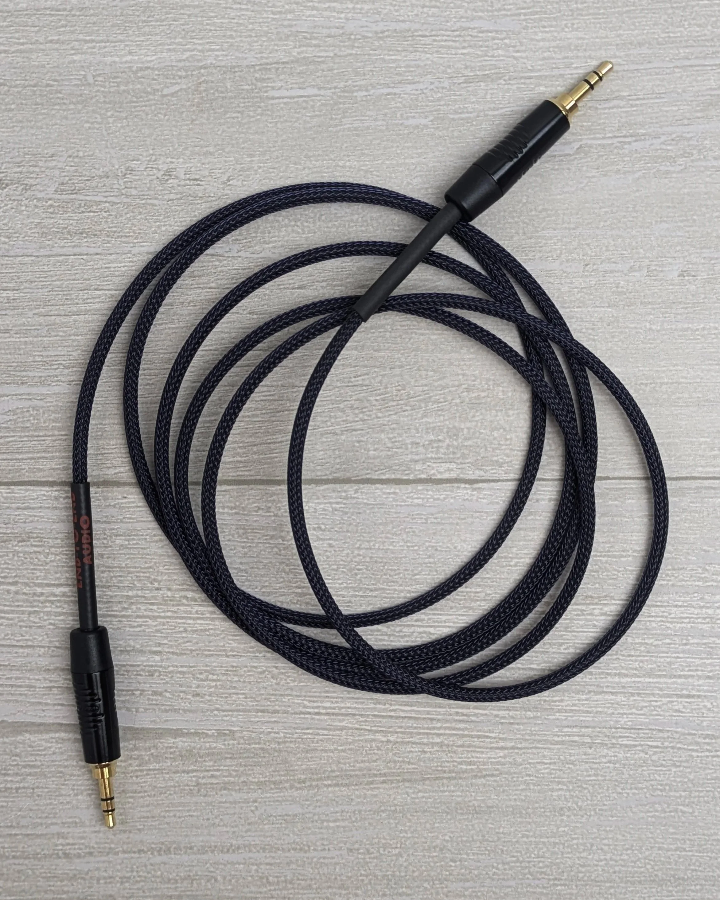 3.5mm TRS to 3.5mm TRS Auxiliary Cable; Neutrik Rean Connectors, Mogami Cable, Techflex Sleeve