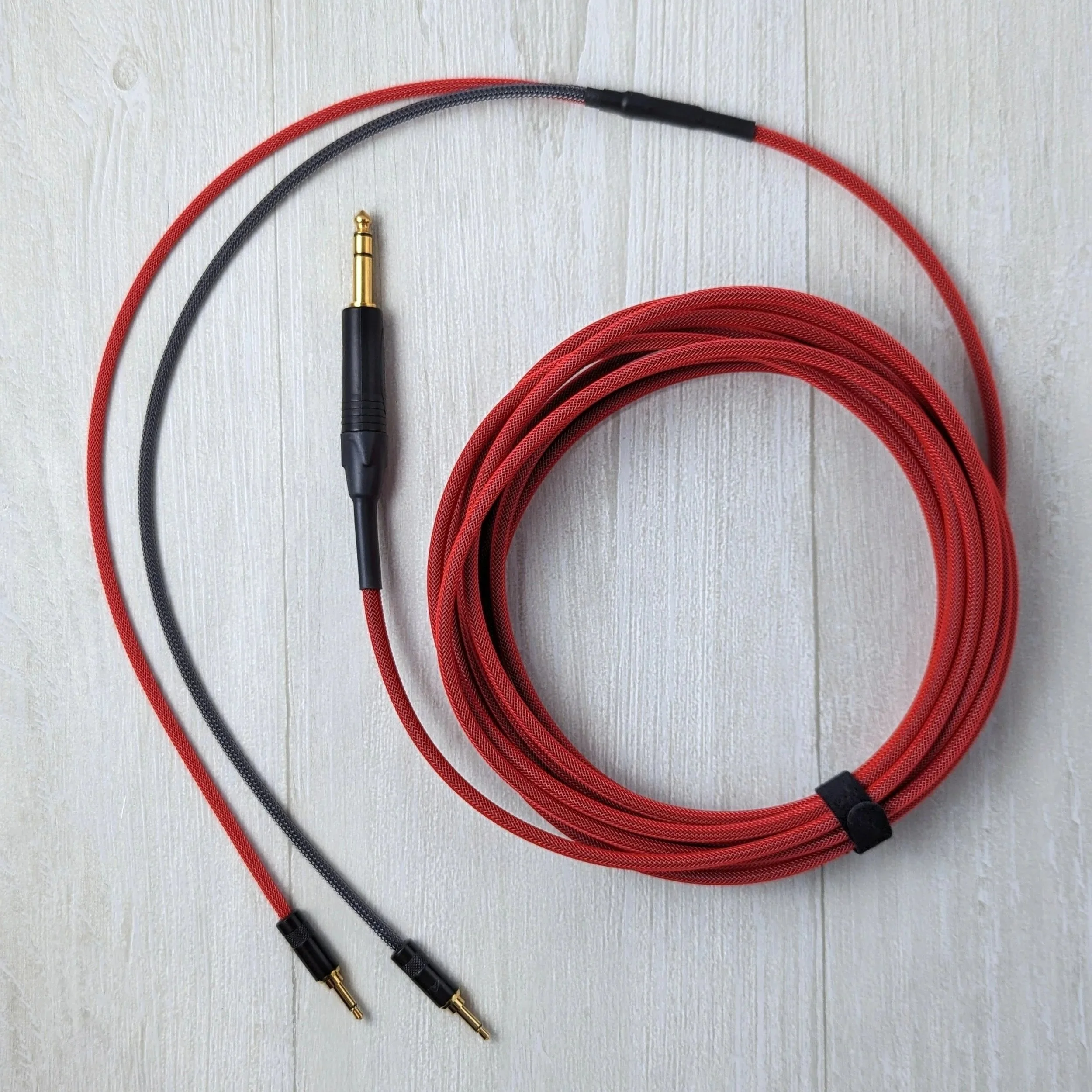 Dual 3.5mm TS to 1/4" TRS, Mogami Cable, Neutrik and Rean Plugs, Braided Sleeve