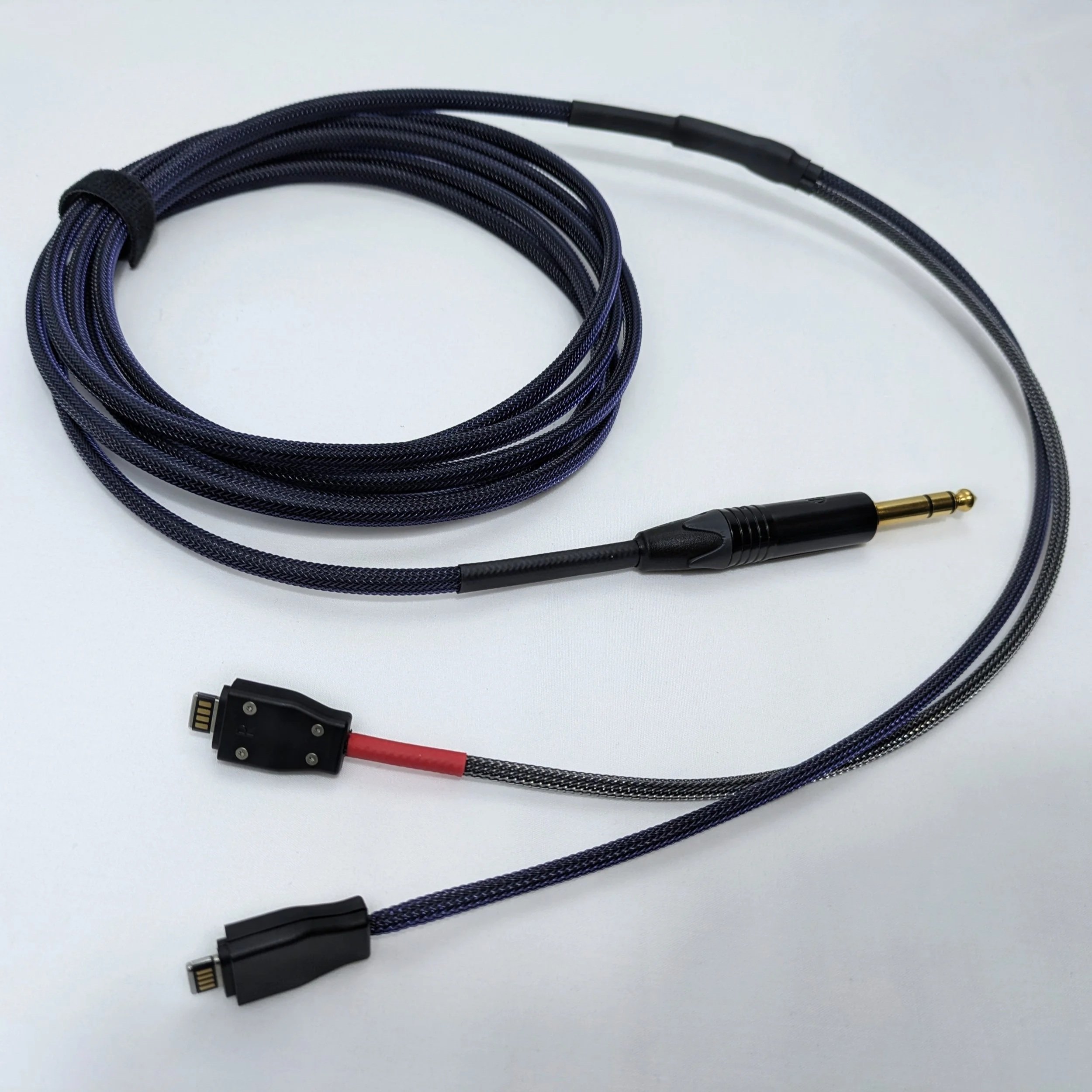 Audeze EL8 Headphone Cable; Neutrik 1/4" TRS to Audeze EL8 connectors, Mogami Cable, Techflex Sleeve. 