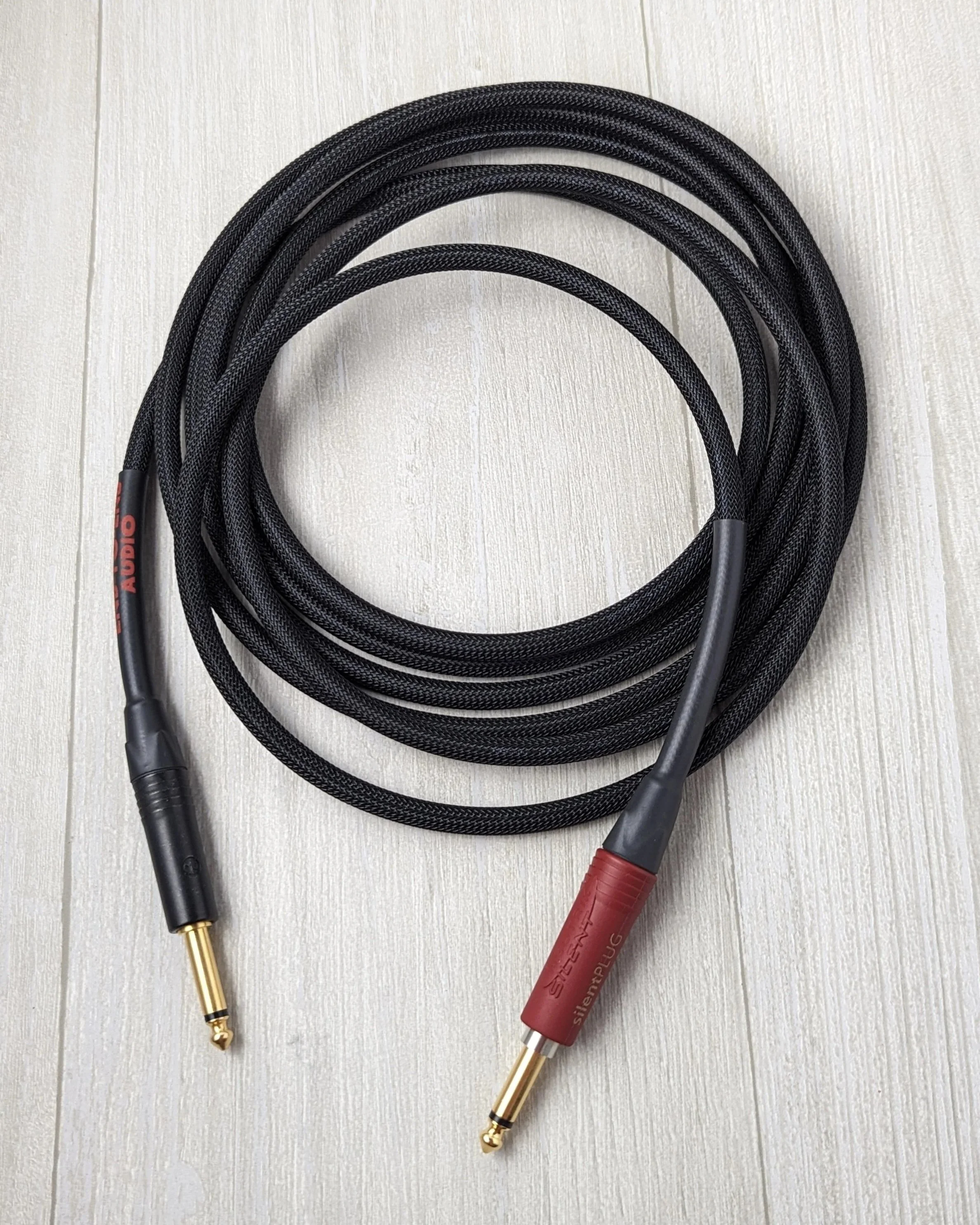 Instrument Cable; Neutrik 1/4" TS SILENT plug, Mogami W2524 Cable, Techflex Sleeve