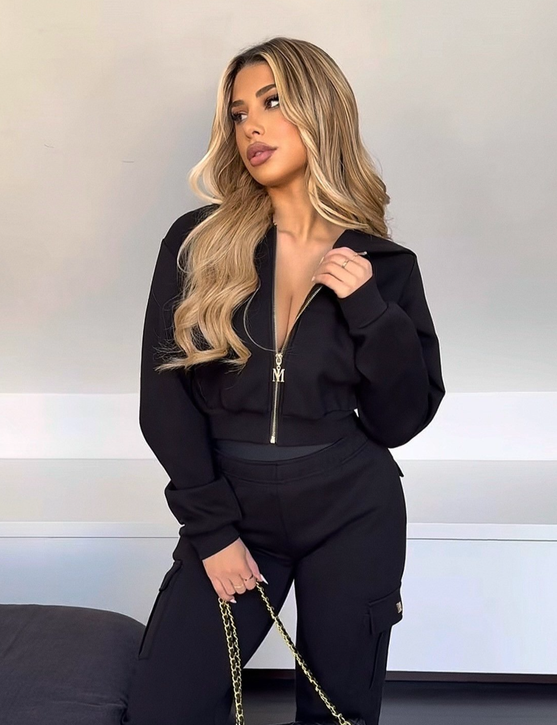 STUDIO Plush Jacket - Caviar