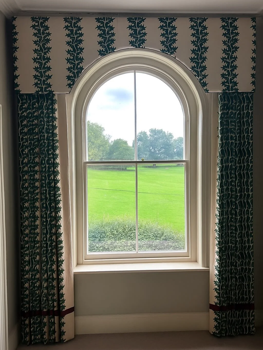 Some of you might have seen my recent story where I posted a picture of this glorious view. The curtains also tell a &lsquo;story&rsquo; and I wanted to share it here with you today.

My client in Northamptonshire had originally commissioned me to ma