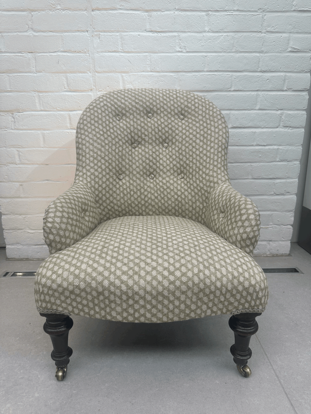 Victorian Button Back chair in Fermoie Wicker Westcot House