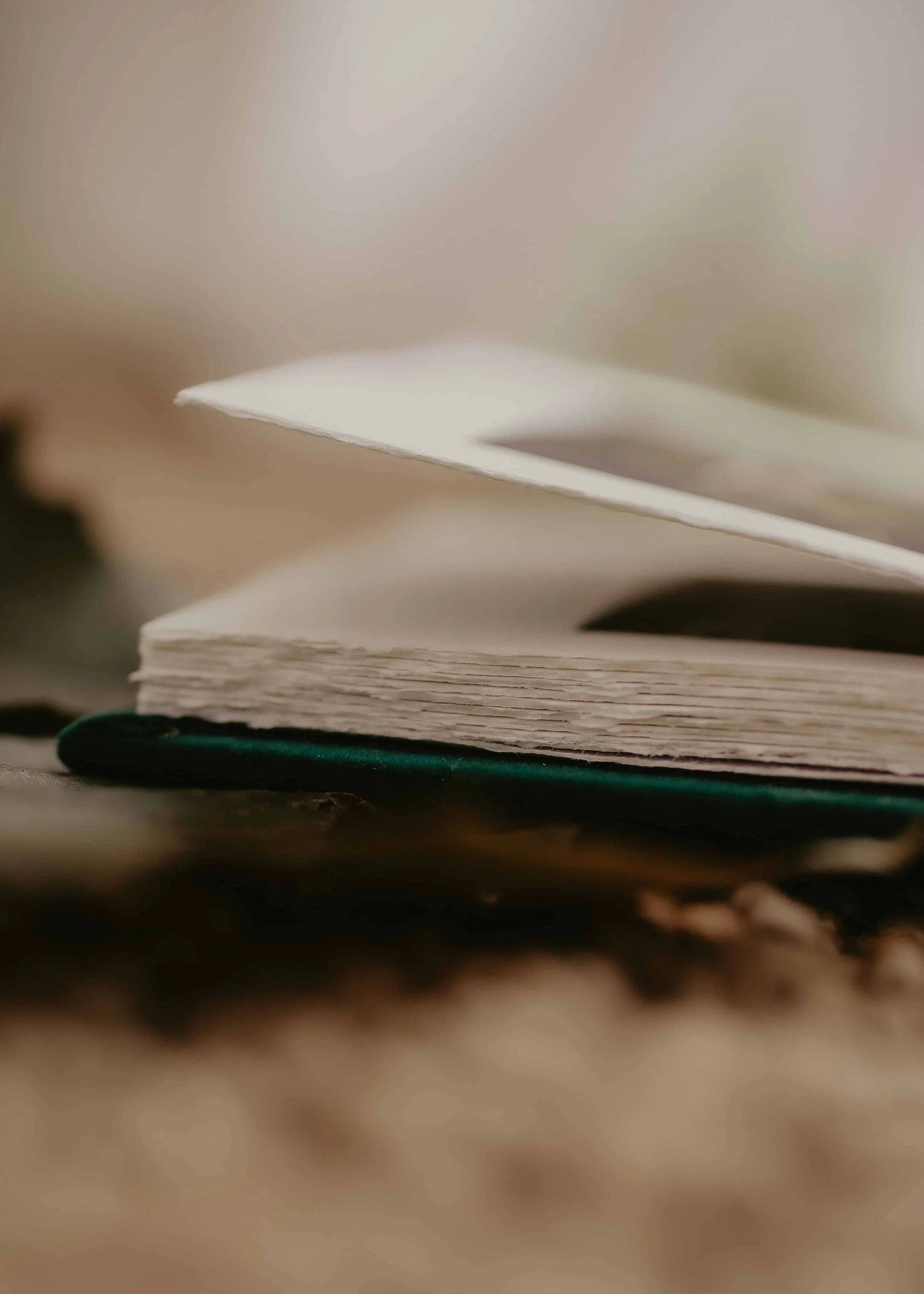 Close-up of a fine art cotton rag paper album