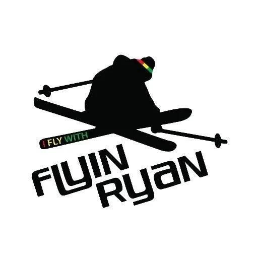 Flyin Ryan logo with skier silhouette
