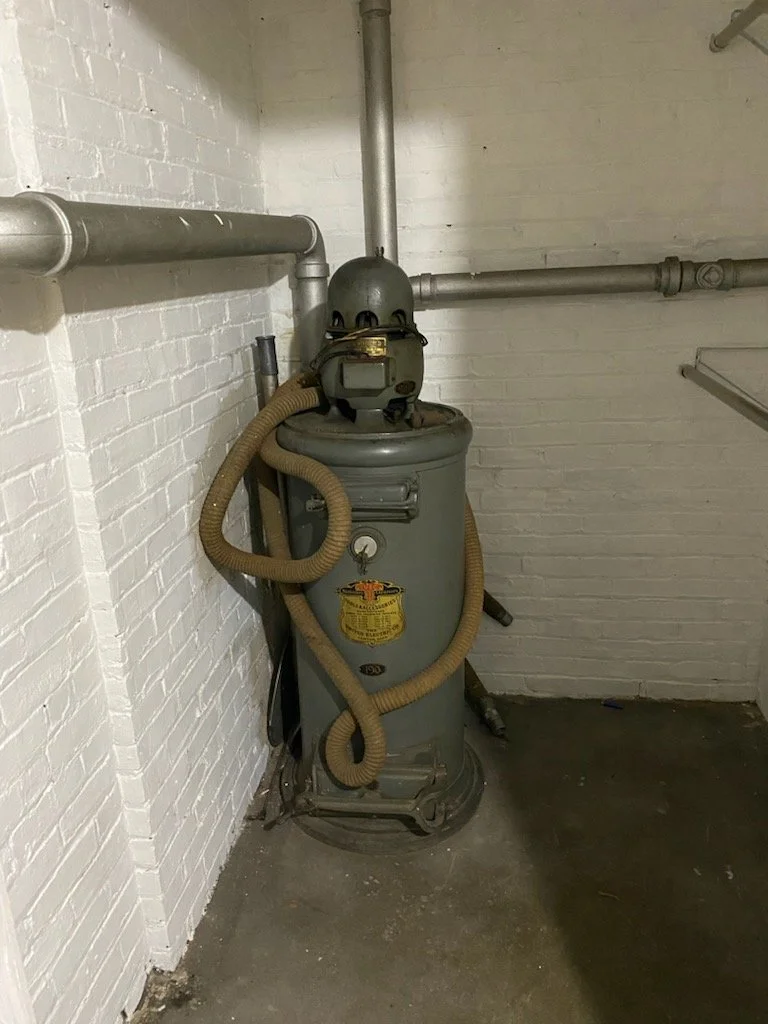 Historic built-in central vacuum machine