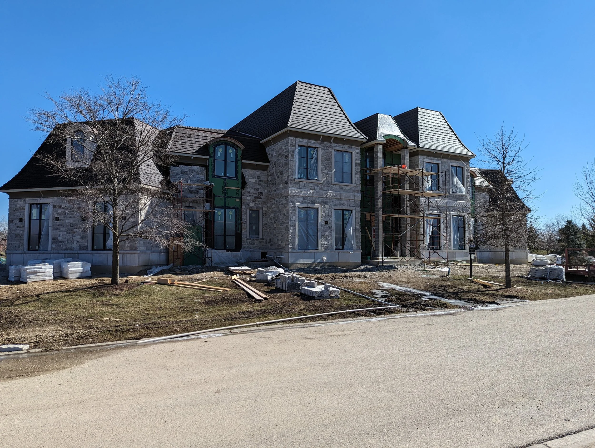 Custom home under construction