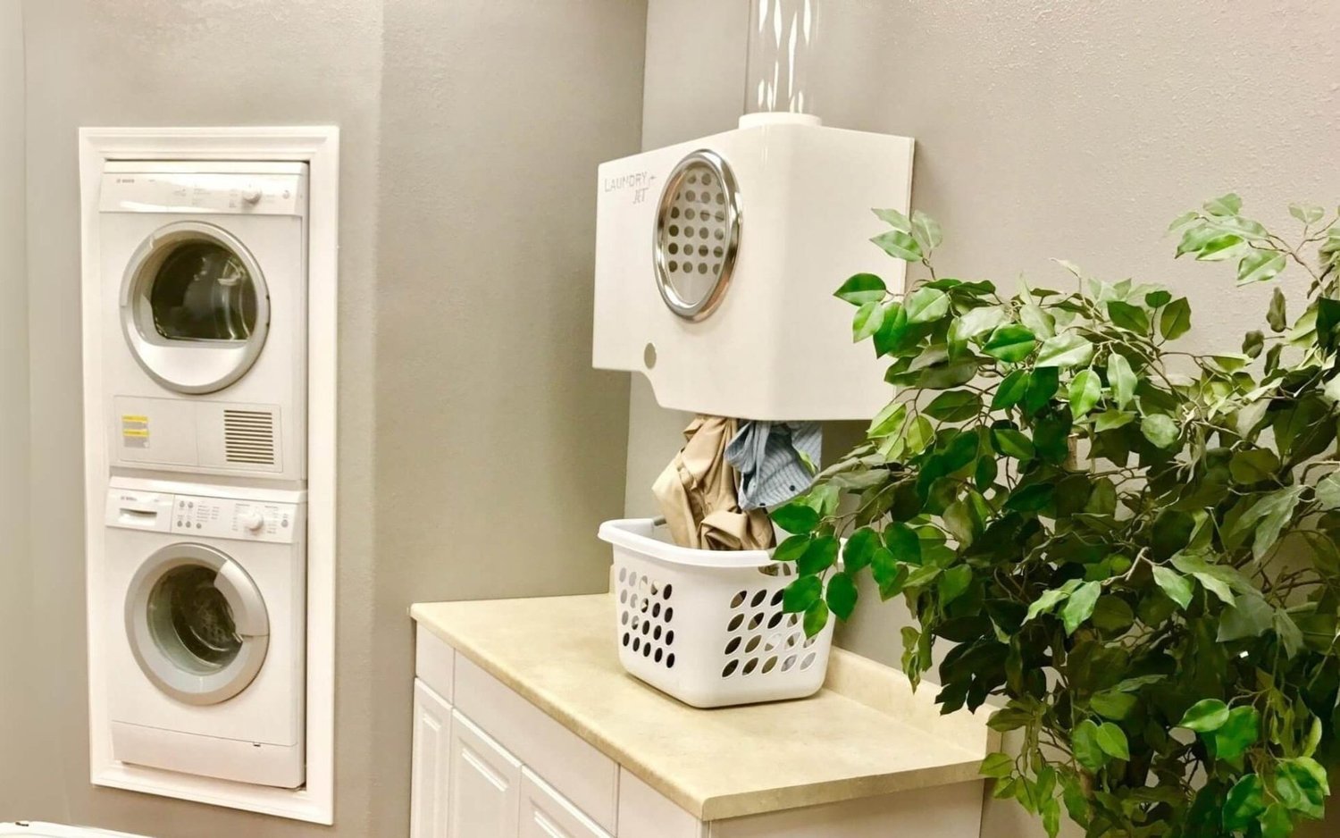 LaundryJet installed in a finished laundry room