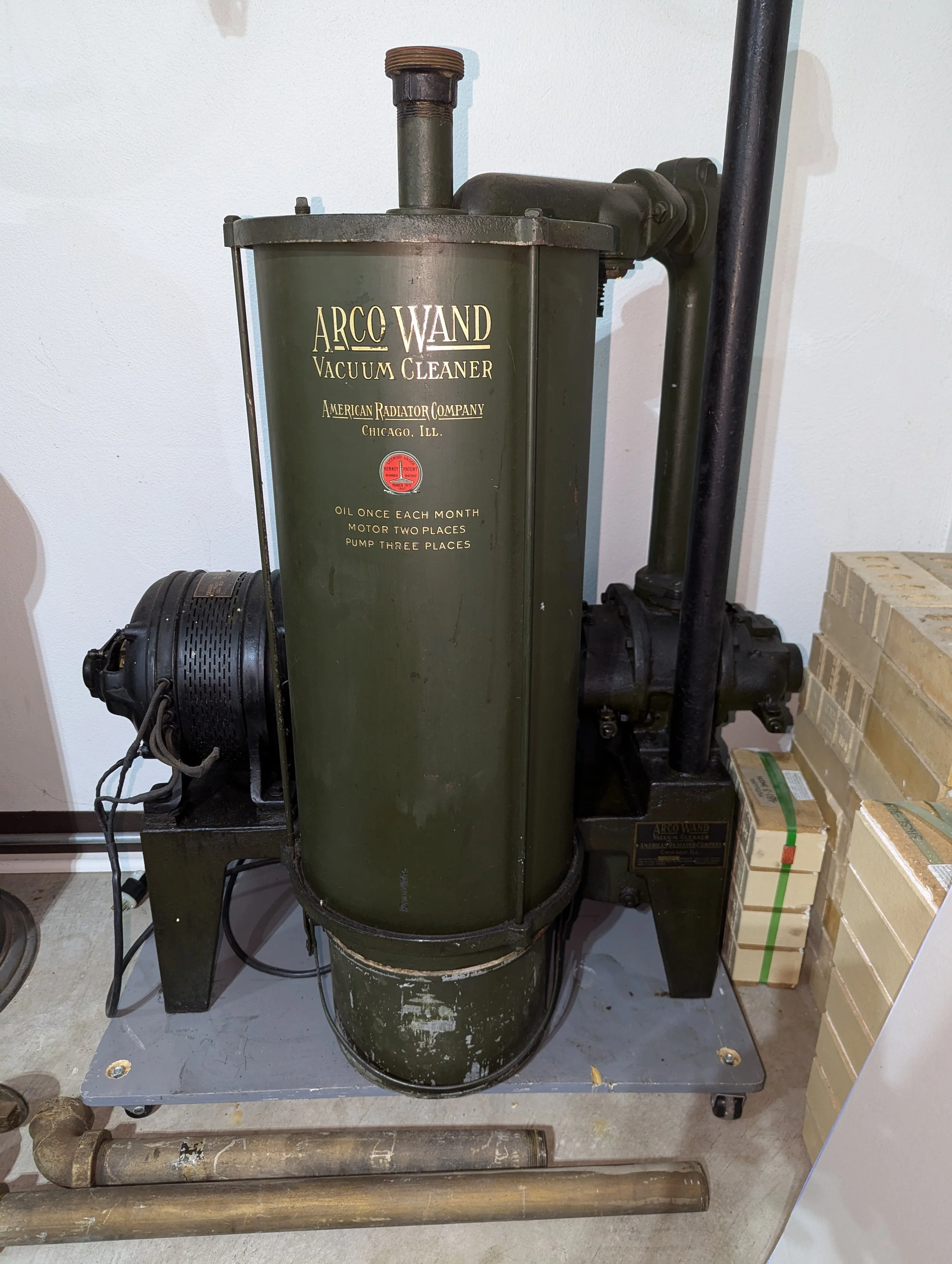 Historic central vacuum machinery