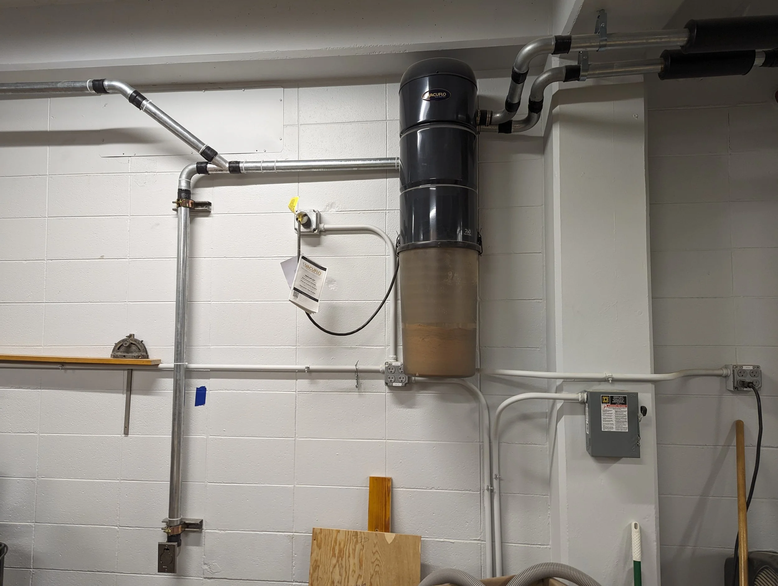 Finished central vacuum installation