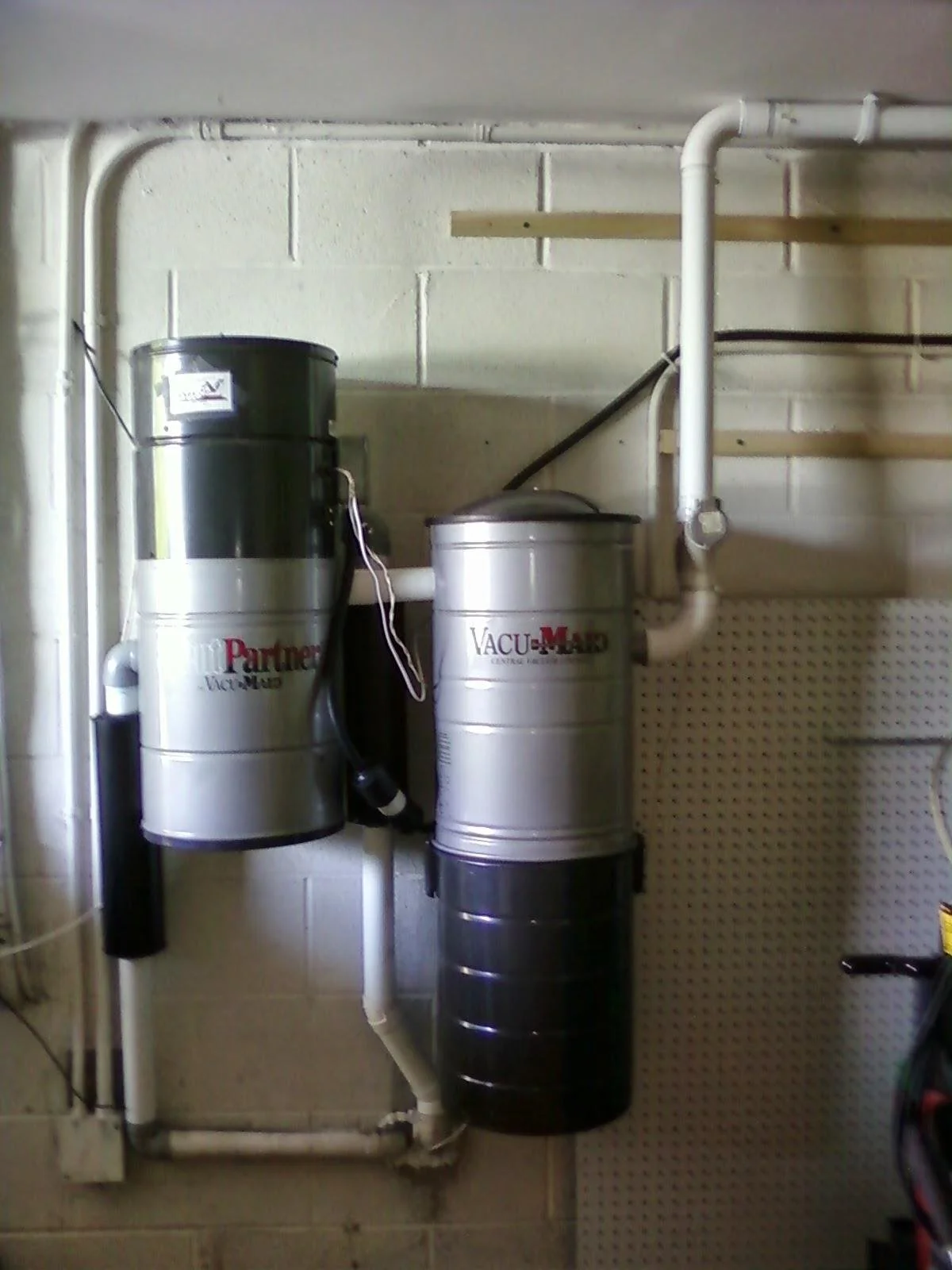 Central vacuum system after repair and repiping
