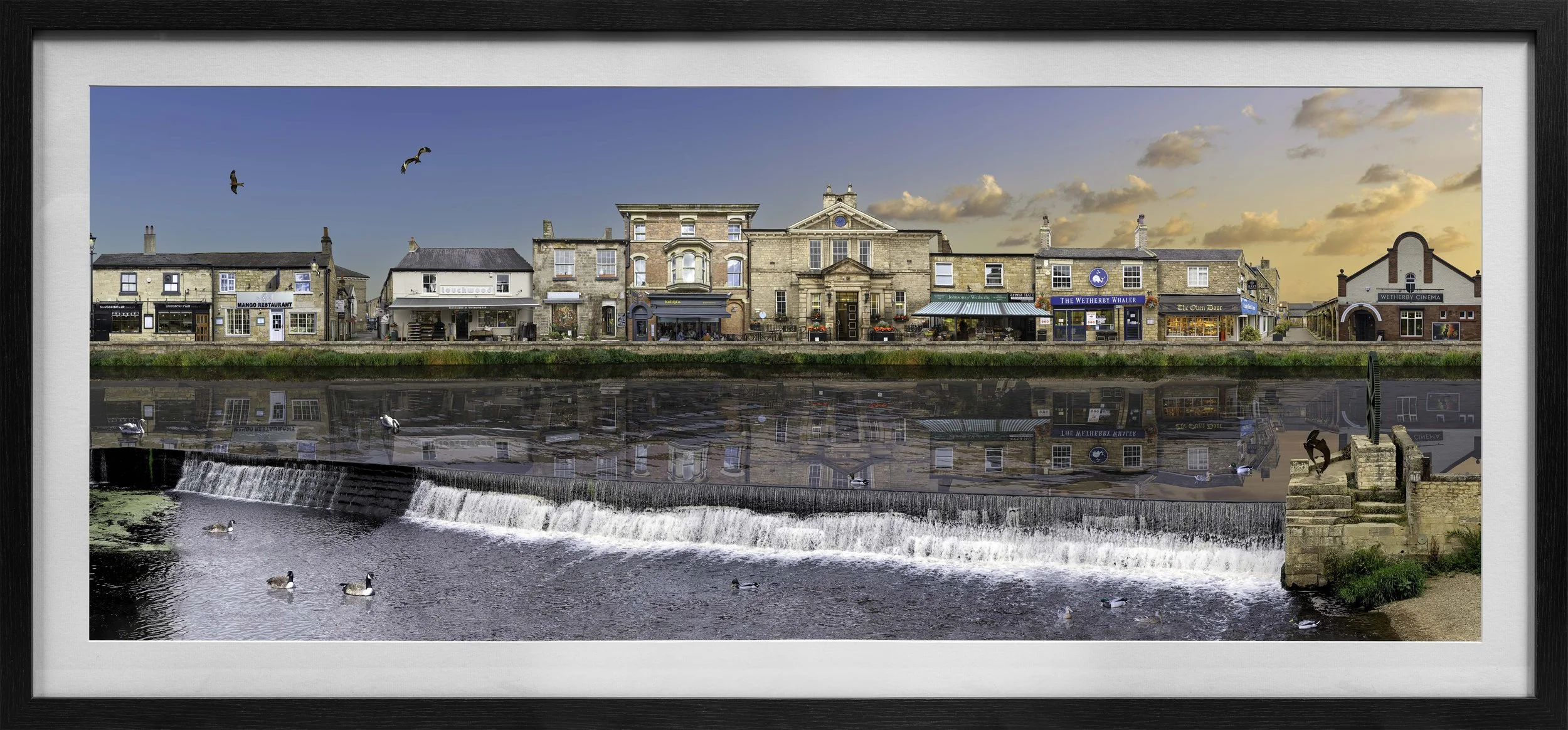 My Town artwork showing a reimagined town composed of multiple landmarks