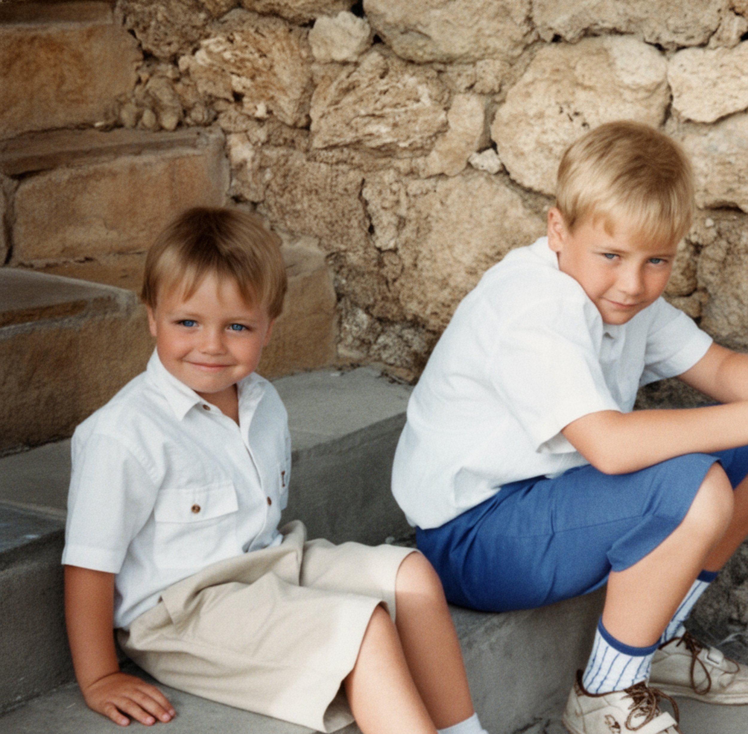 Improved family photograph with gentle tonal and colour correction
