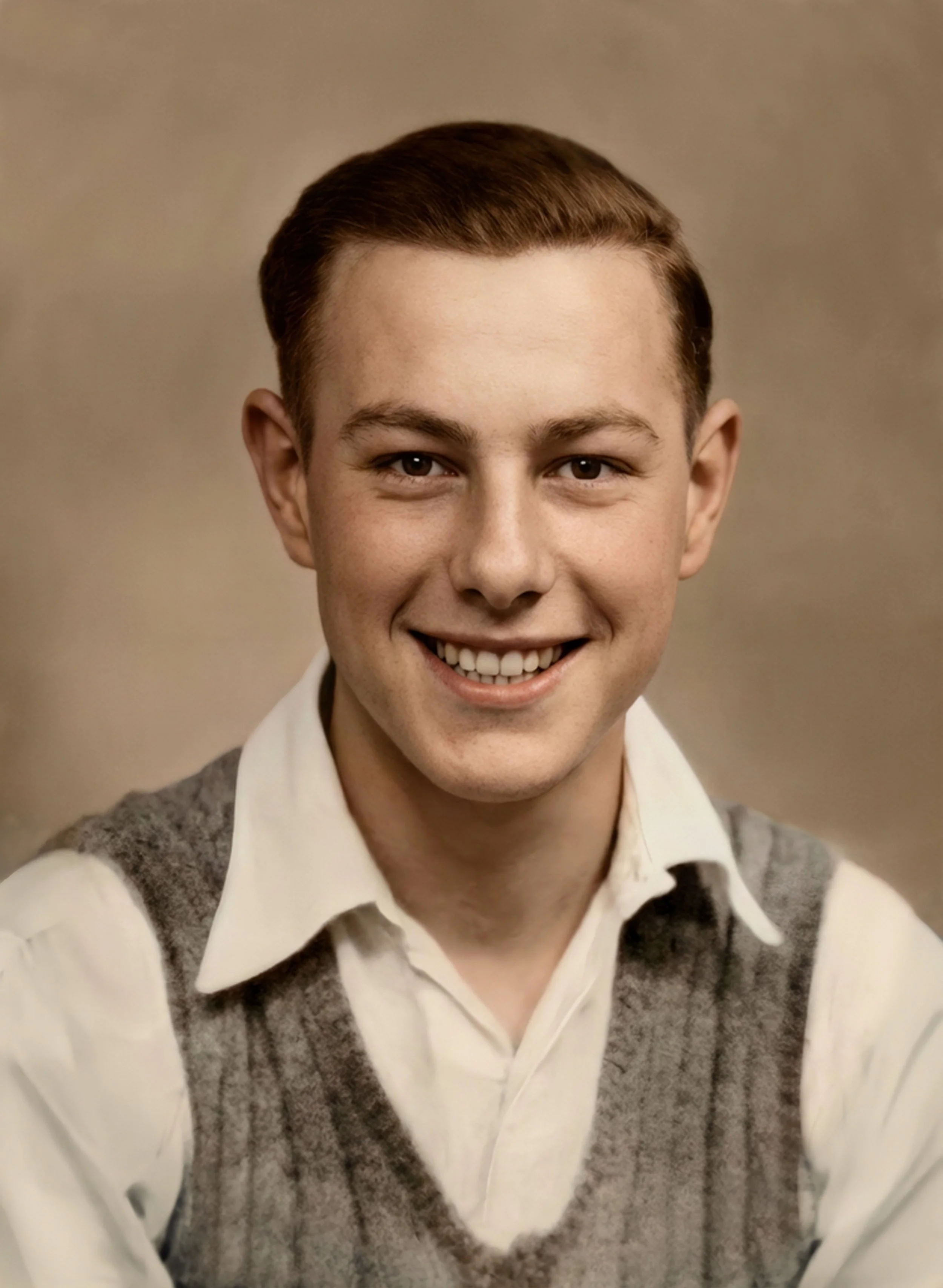 Carefully restored portrait retaining original texture and detail