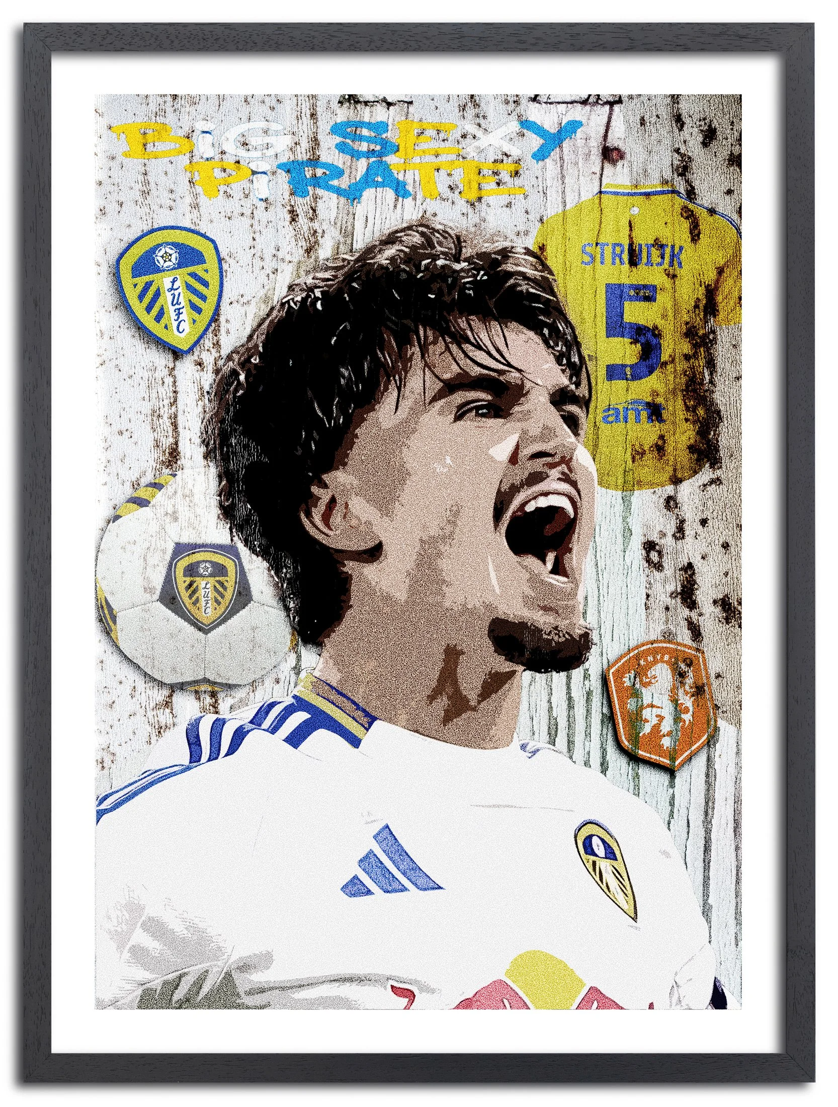 Pascal Struijk Leeds United Artwork – Netherlands Centre Back Portrait