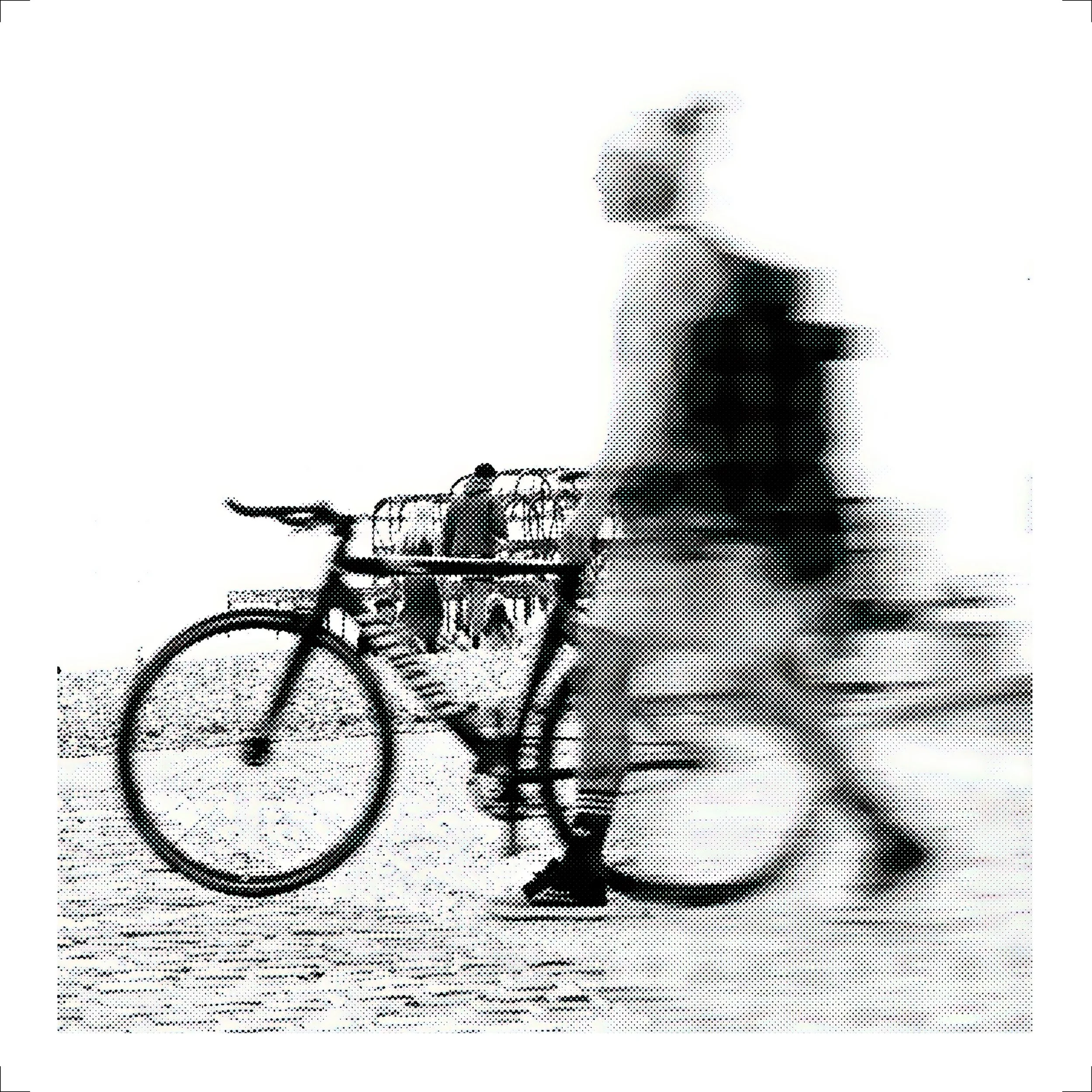 Black and white urban art print exploring motion, anonymity and modern life. contemporary artwork by TOFF Artists