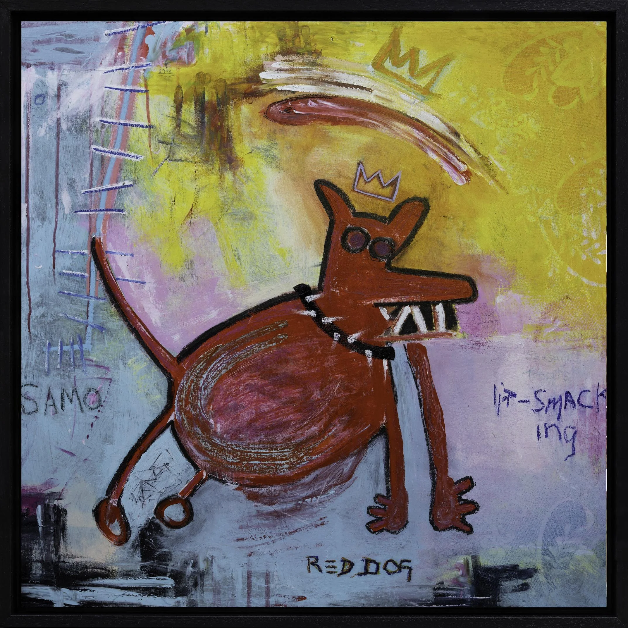Red Dog  Original Mixed Media Artwork