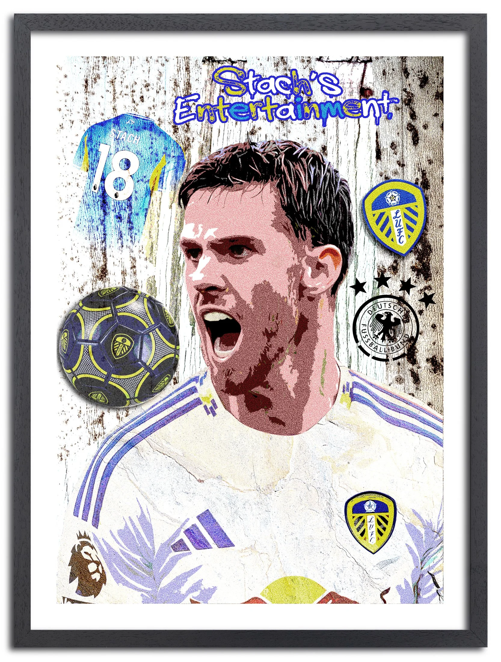Anton Stach LUFC Passion – Contemporary Football Collage Art Print