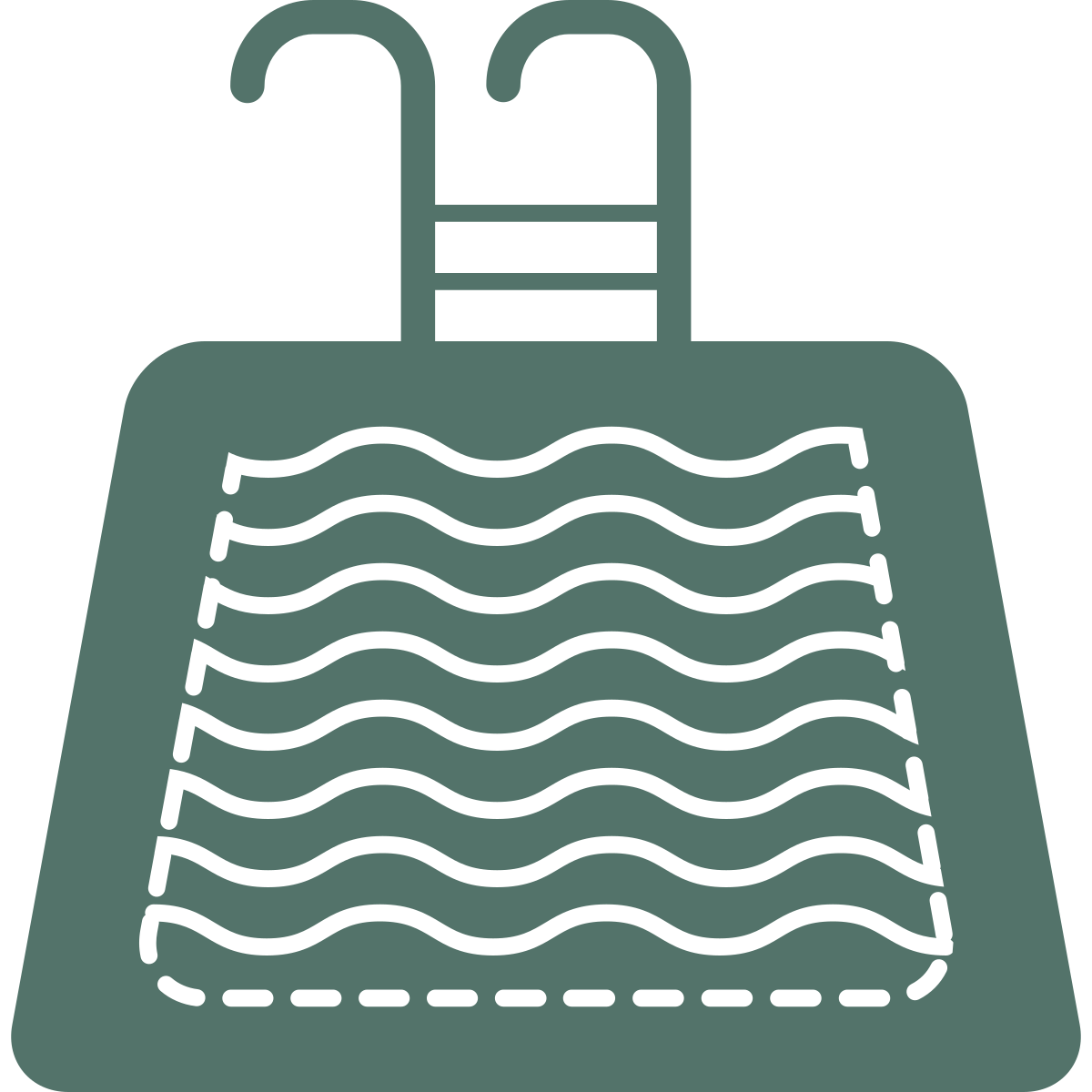 Swimming pool icon with ladder and waves