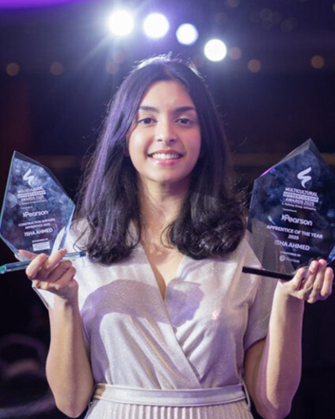 We are delighted to announce that one of our alumni student's, Isha Ahmad, was awarded the winner of the Multicultural Apprenticeship Award in partnership with Pearson. 

In a lavish ceremony at the Hilton, Isha beat over 500 nominees for her trailbl