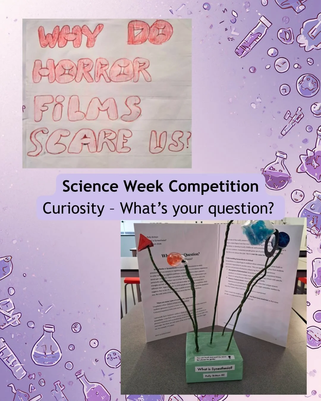 A huge congratulations to all of our students who took part in this year&rsquo;s Science Week Competition 🔬✨
&nbsp;
We were blown away by the creativity, curiosity and effort shown in every project. The standard this year was incredible 👏
&nbsp;
Ye