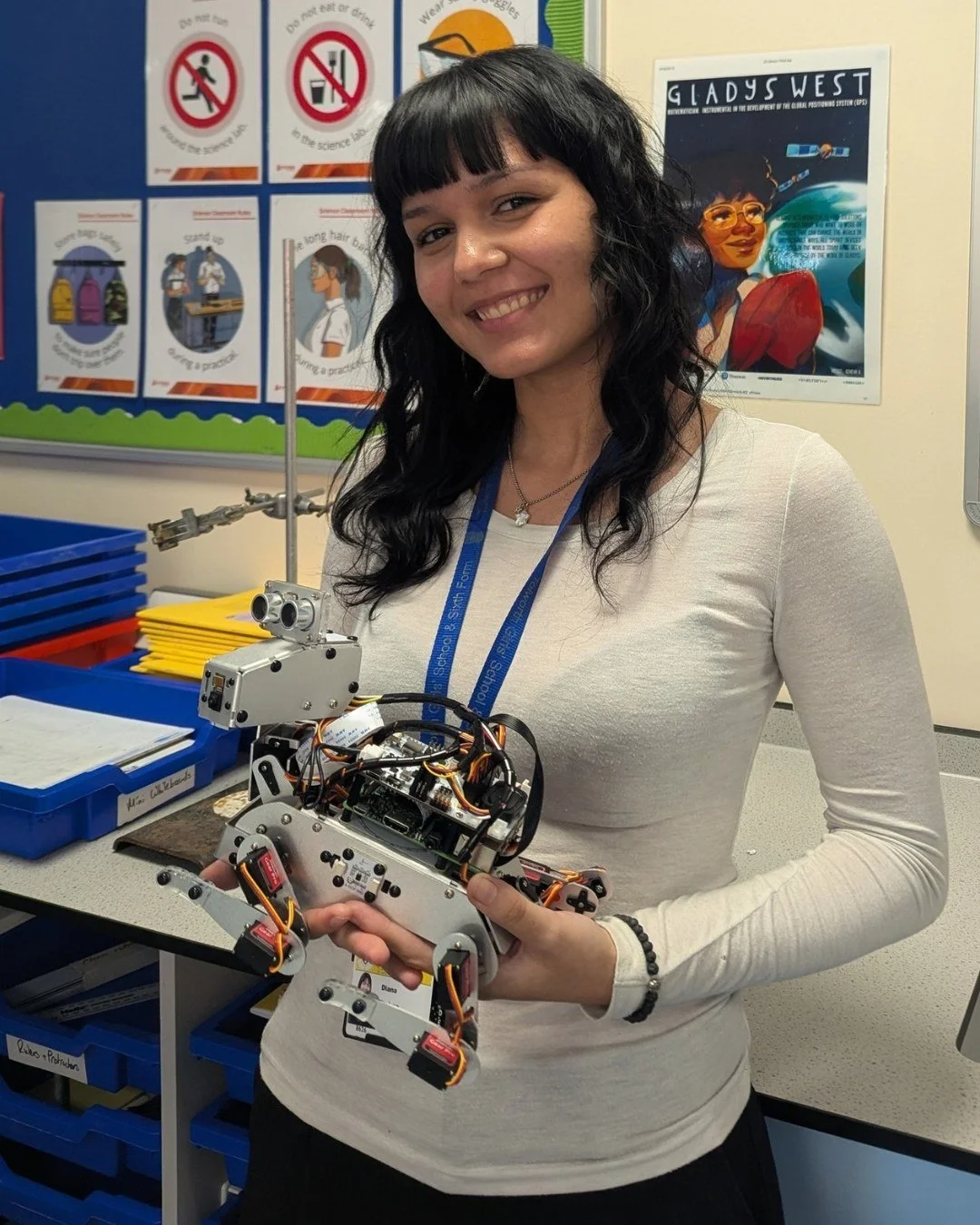 🤖 Meet the future of engineering!

Year 13 student Diana has independently designed and built an incredible robotic companion from scratch. As an aspiring electronics engineer, Diana has taught herself the skills needed to bring her creation to life