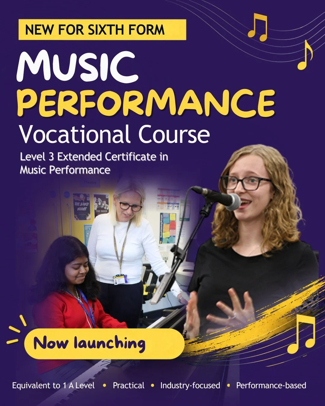 🎶 NEW FOR SIXTH FORM: MUSIC PERFORMANCE 🎶

We are so excited to be introducing our new Music Performance Vocational Course at Tolworth Girls&rsquo; School &amp; Sixth Form!

This practical, performance-led course is perfect for students who love mu