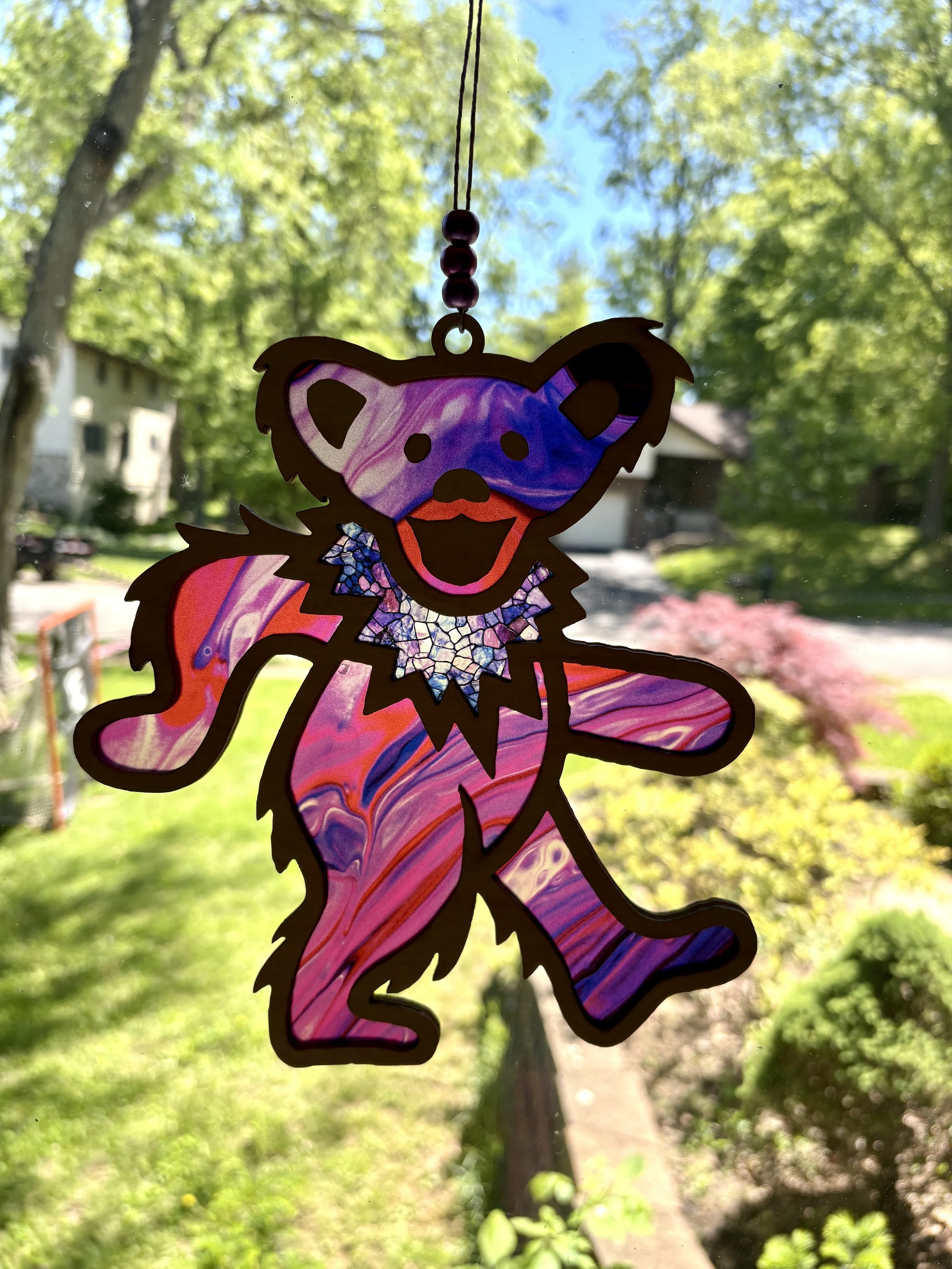 Dancing Bear - Pink Purple Pebble (8")