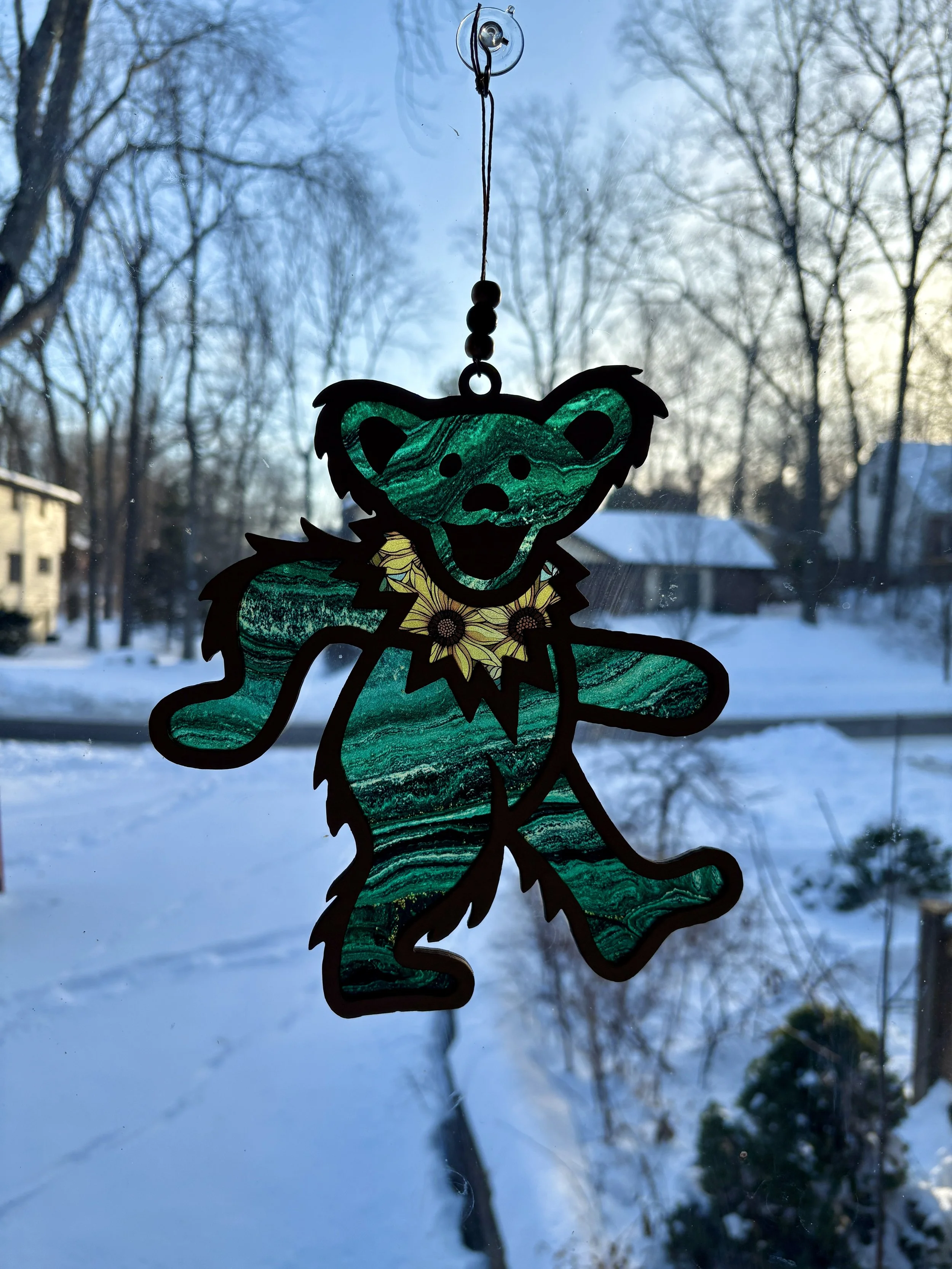 Dancing Bear -  Emerald Sunflowers (8")