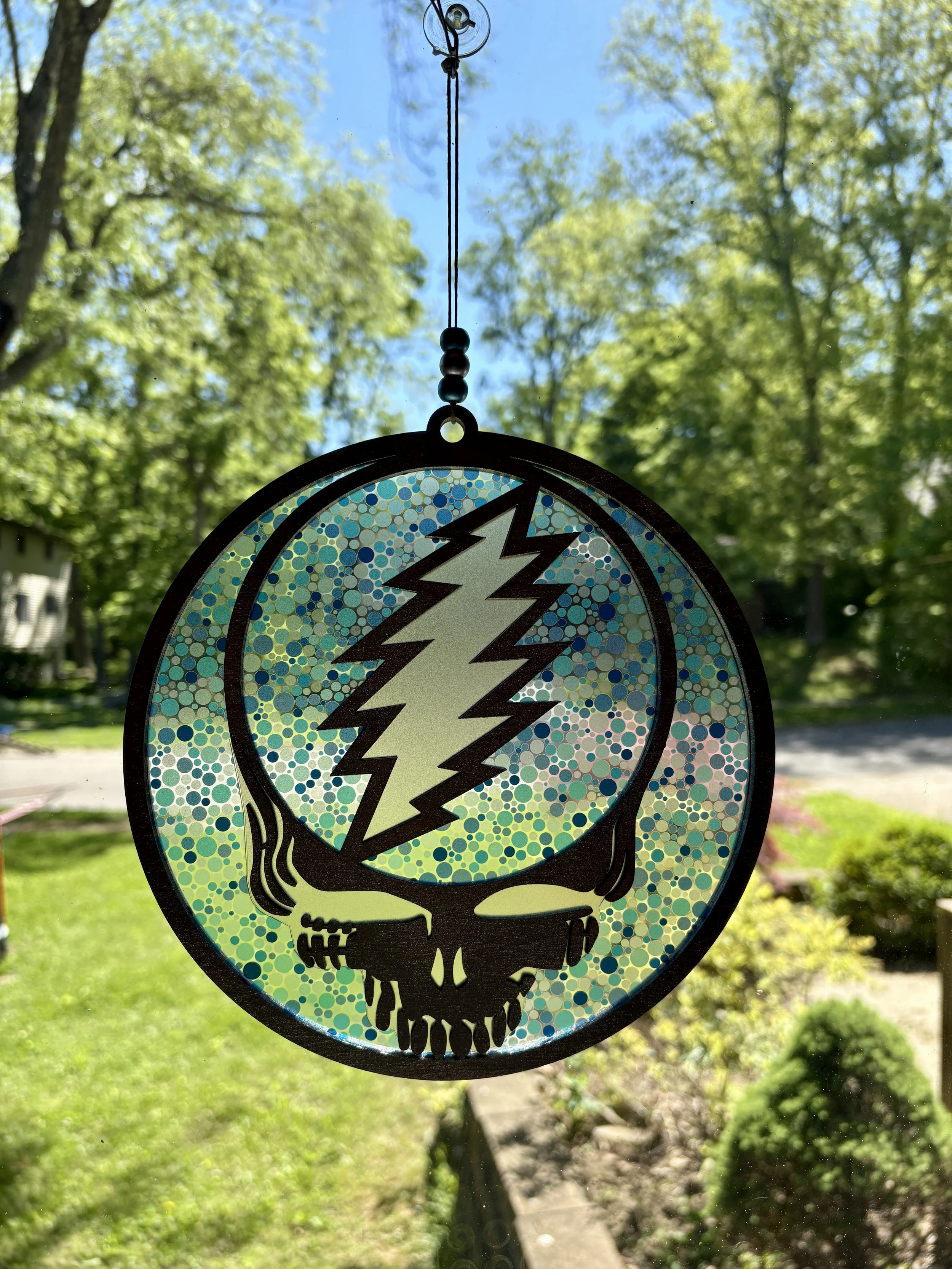 Stealie w/ Bolt - Blue Bubbles (8”)