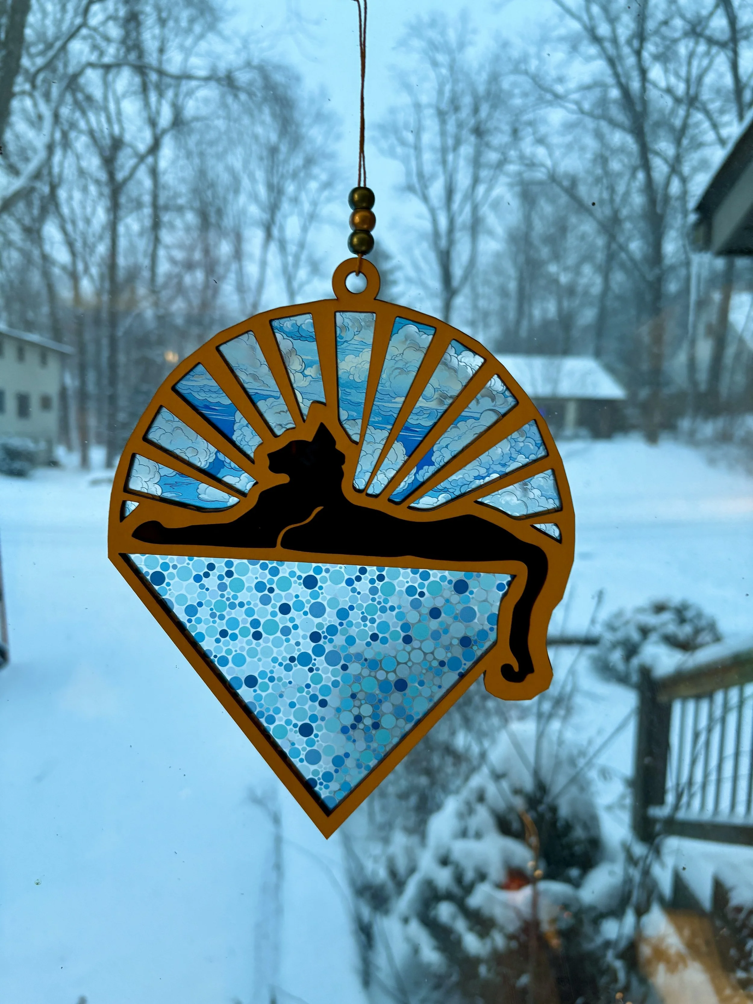Cat Suncatcher - Clouds (9 x 7")